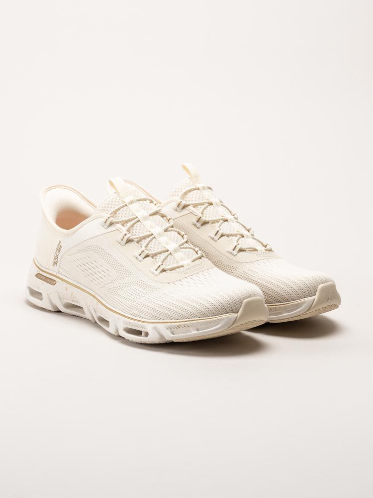 Skechers - Glide Step Gratify - Pace - Beige slip-ins sportskor i textil