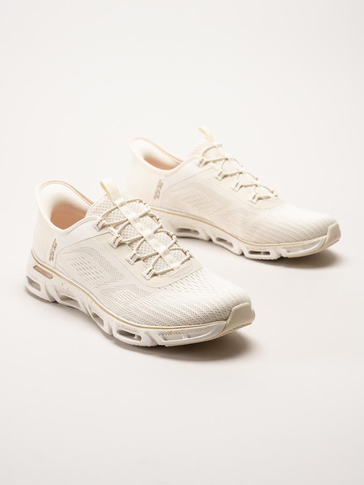 Skechers - Glide Step Gratify - Pace - Beige slip-ins sportskor i textil