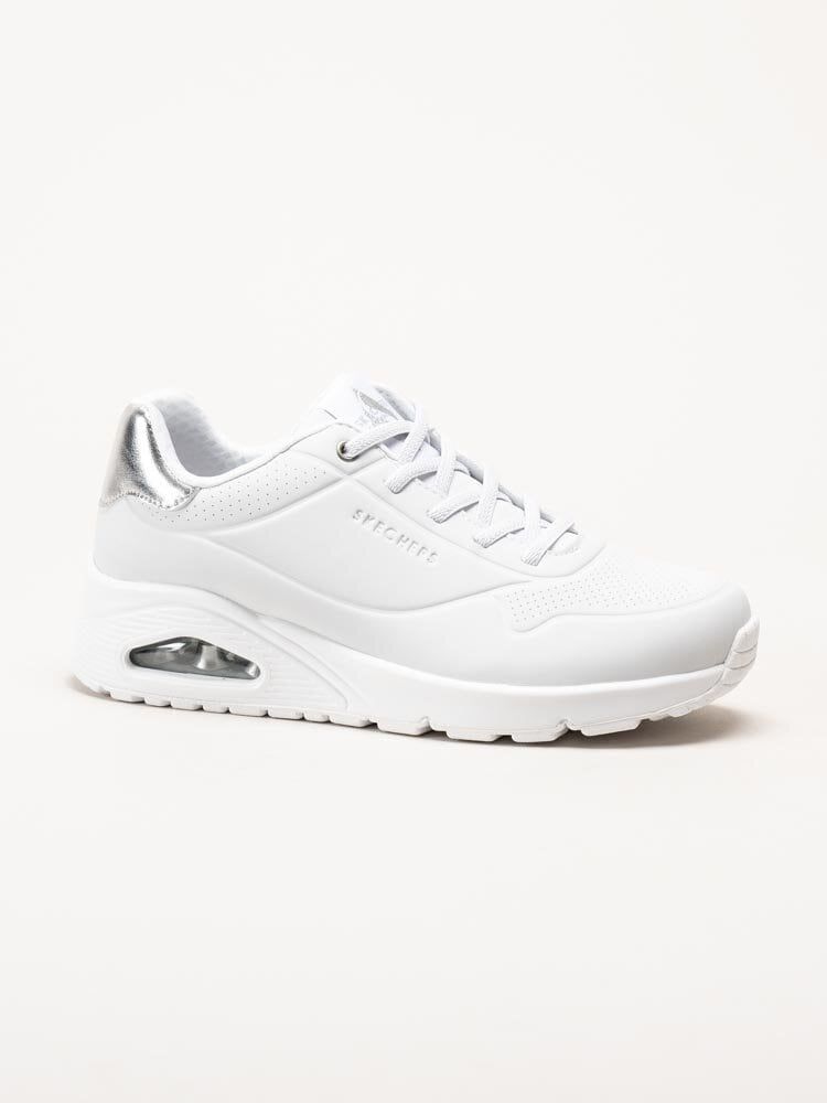 Skechers - Uno - Shimmer Away - Vita sneakers i skinnimitation