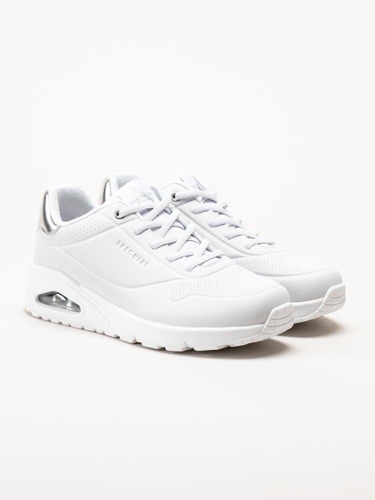 Skechers - Uno - Shimmer Away - Vita sneakers i skinnimitation