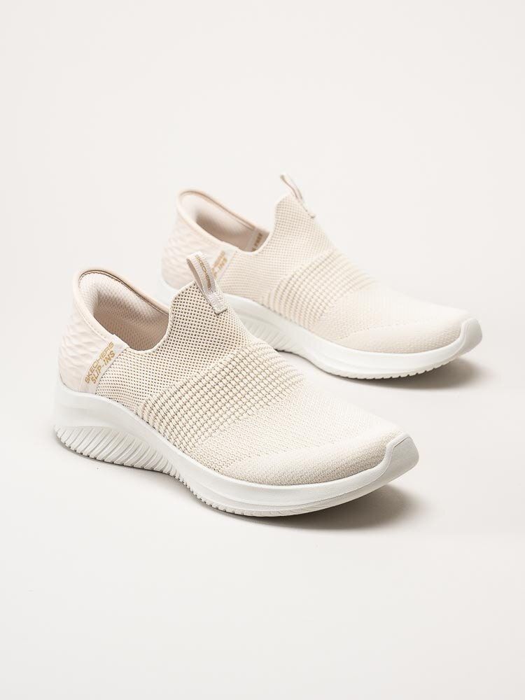 Skechers - Ultra Flex 3.0 Cozy Streak - Beige slip-ins sneakers i textil