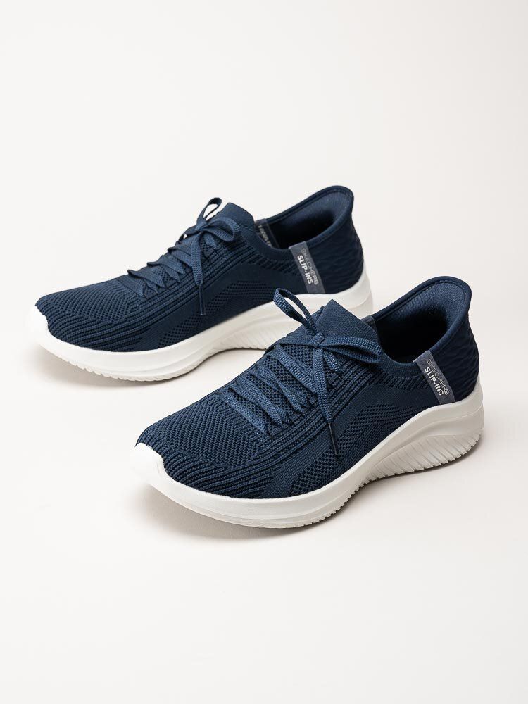 Skechers - Ultra Flex 3.0 - Brilliant - Navyfärgade slip-ins sneakers i textil