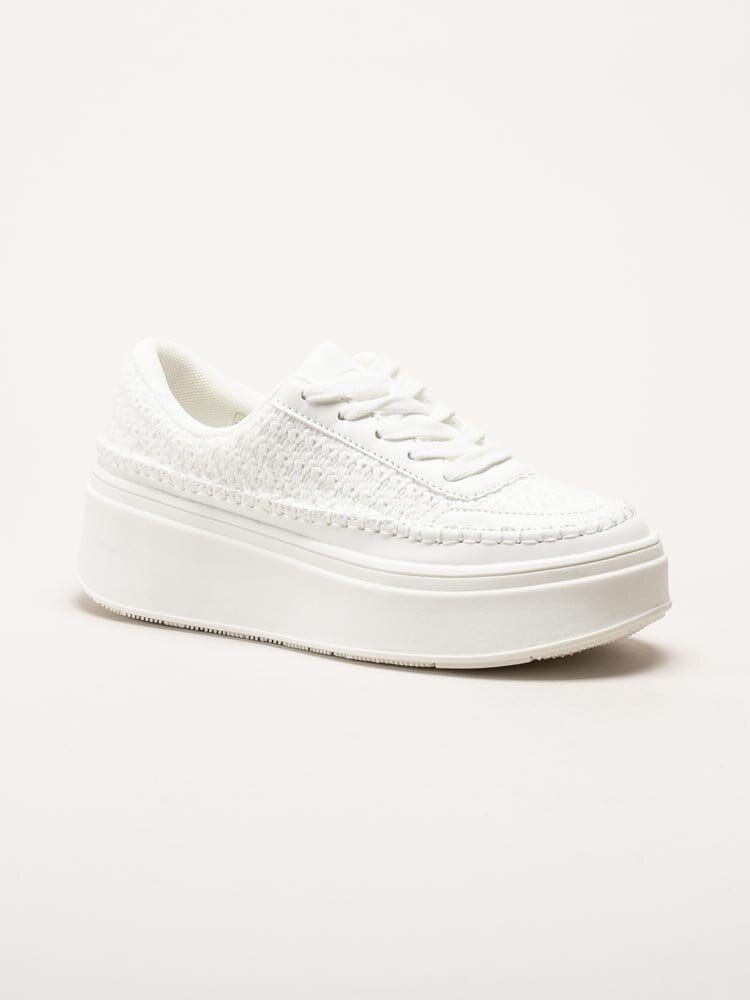Duffy - Vita platåsneakers i textil