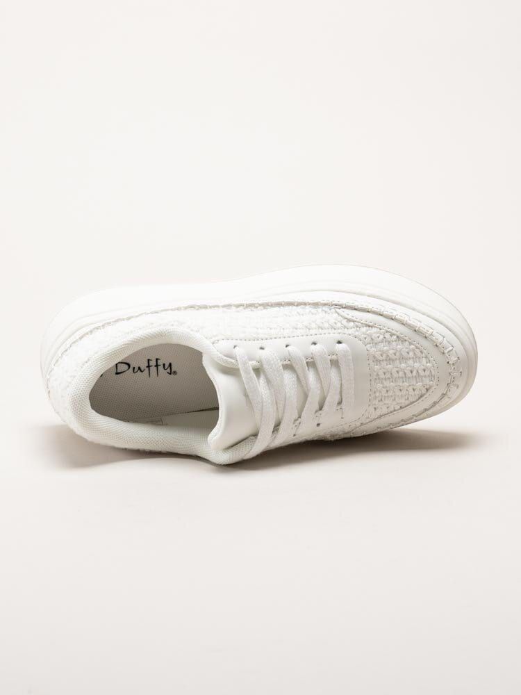 Duffy - Vita platåsneakers i textil