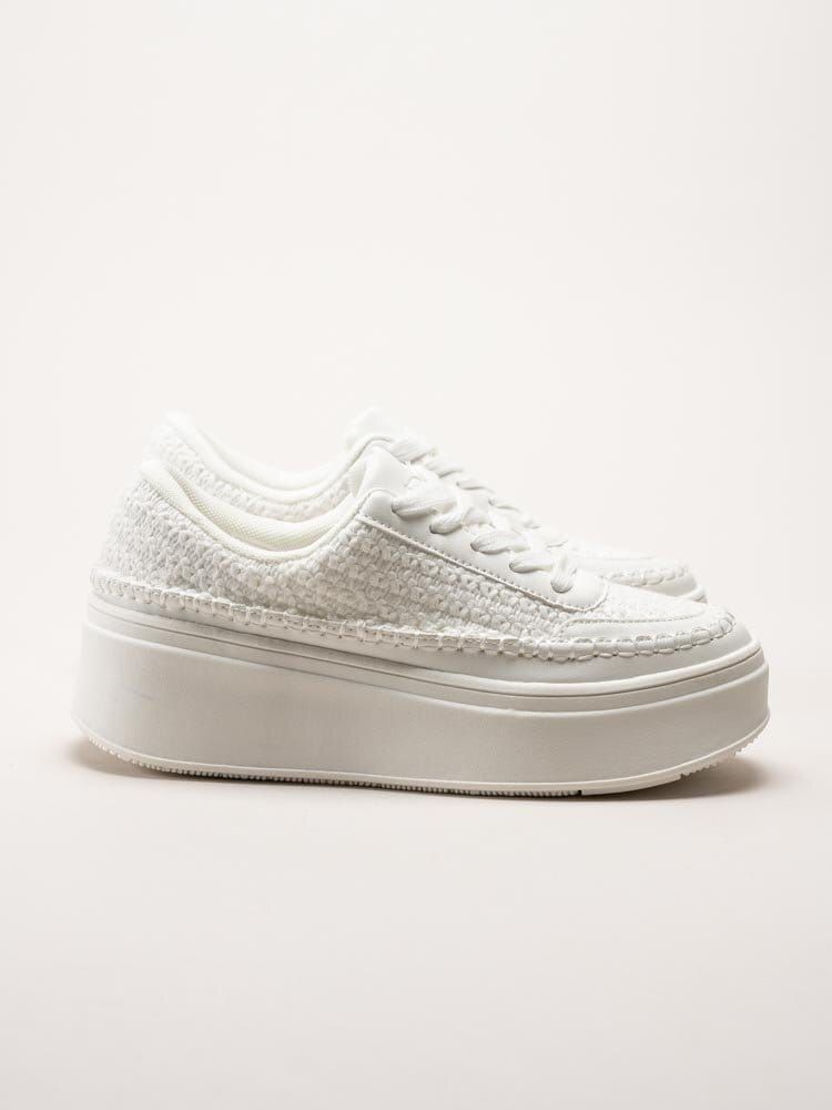 Duffy - Vita platåsneakers i textil