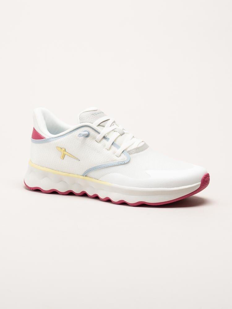 Tamaris - Vita sportiga sneakers i textil