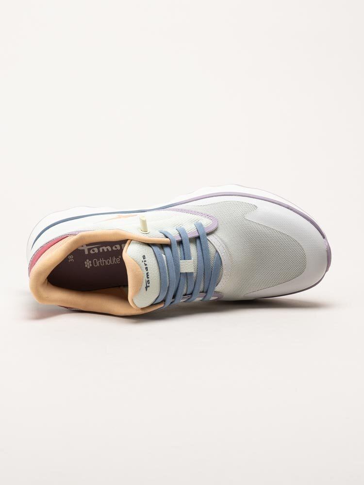 Tamaris - Ljusgröna sportiga sneakers i textil
