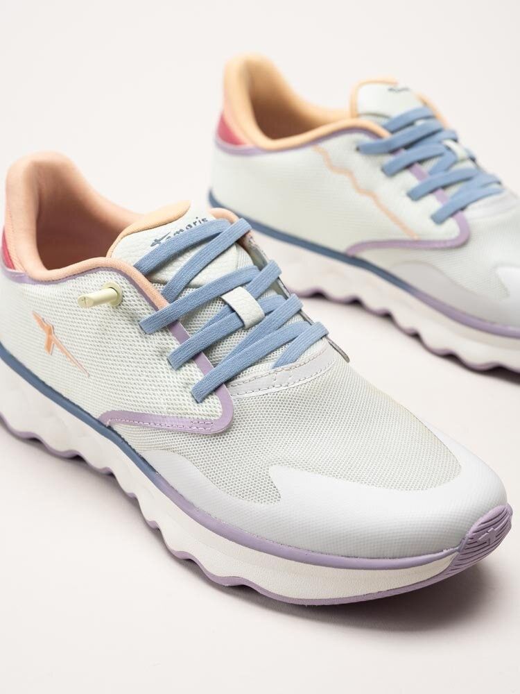 Tamaris - Ljusgröna sportiga sneakers i textil