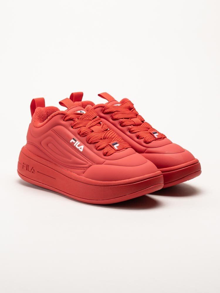 FILA - Superbubble Wmn - Röda sneakers i skinnimitation