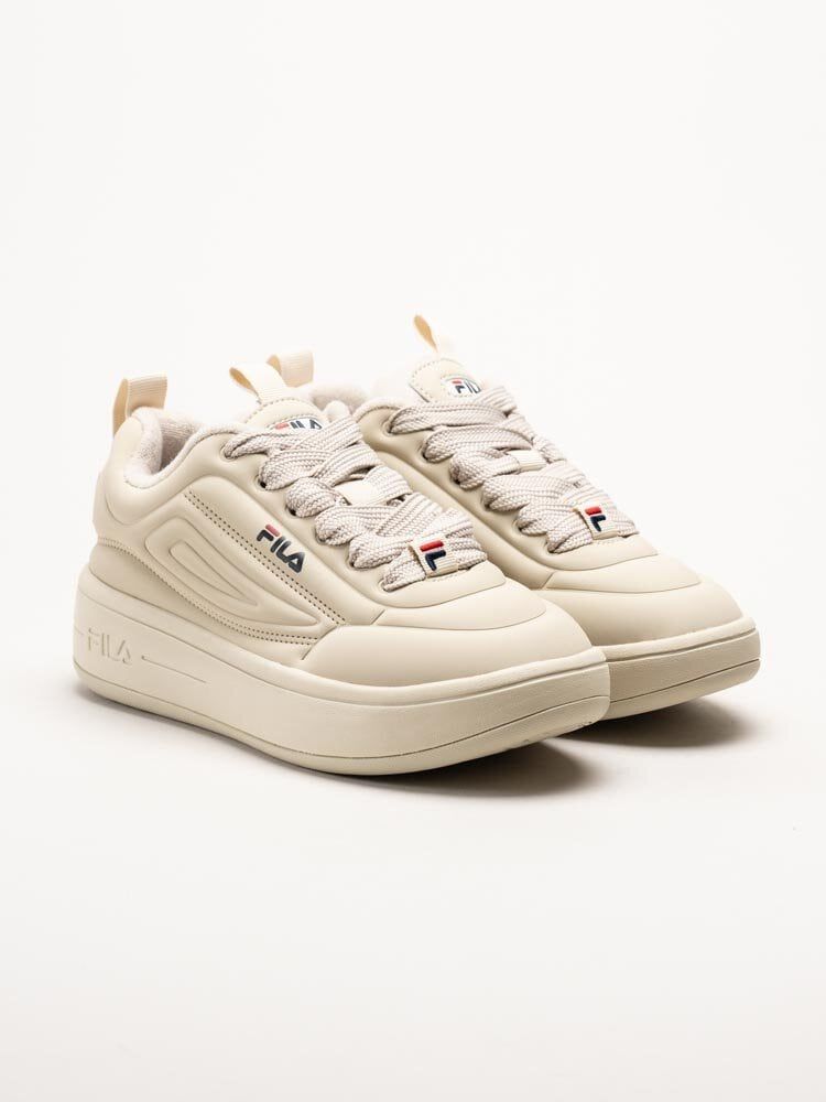 FILA - Superbubble Wmn - Beige sneakers i skinnimitation