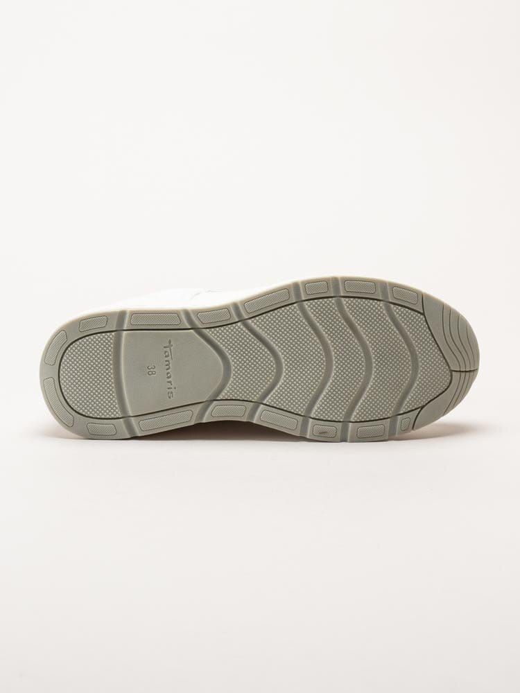 Tamaris - Vita sneakers i textil, skinn och syntet