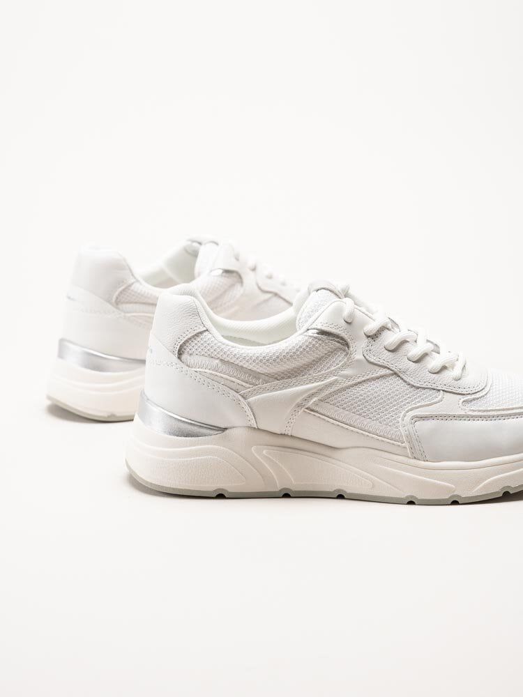 Tamaris - Vita sneakers i textil, skinn och syntet