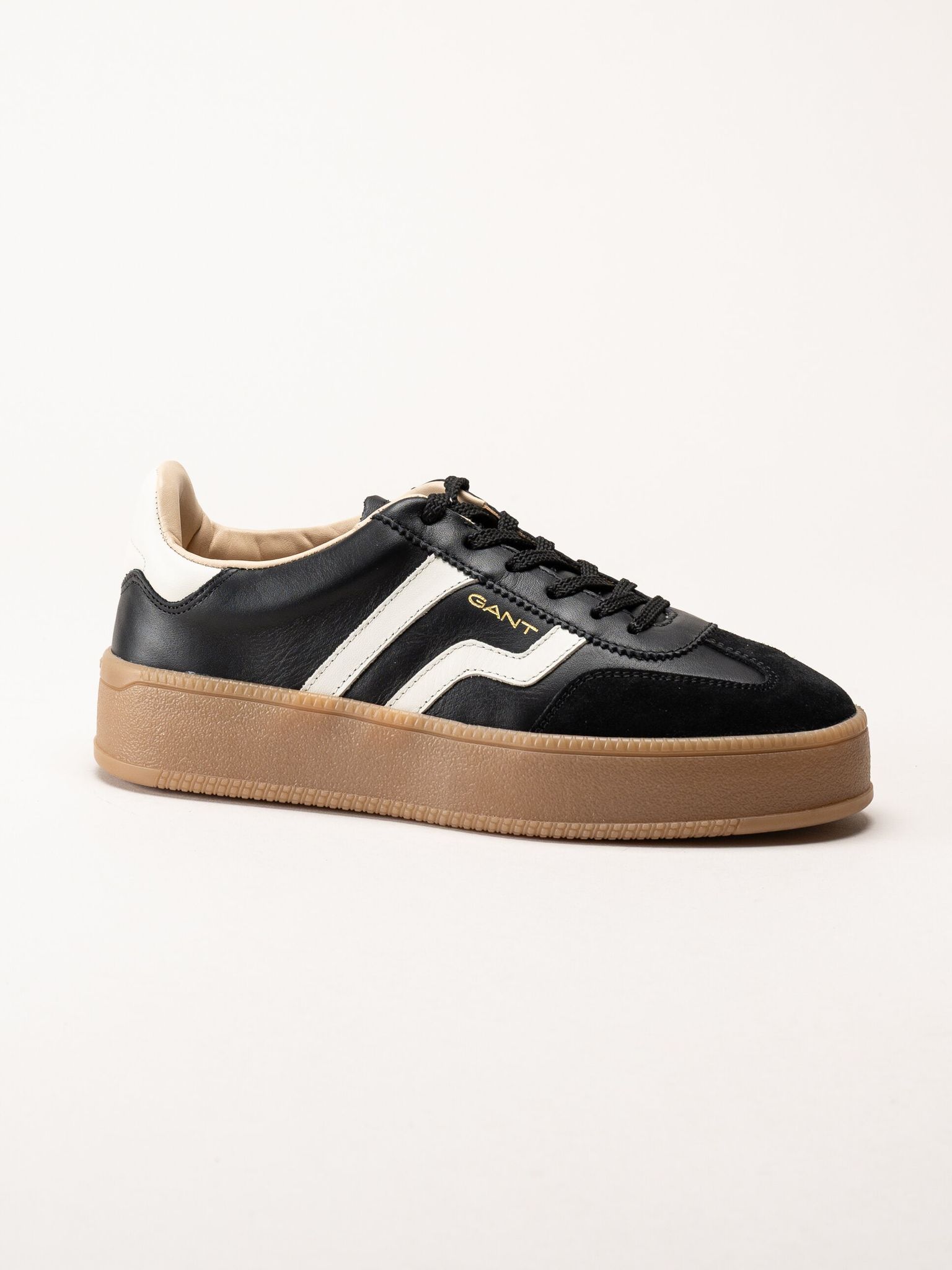 Gant Footwear - Cuzmani - Svarta retro platåsneakers i skinn och mocka