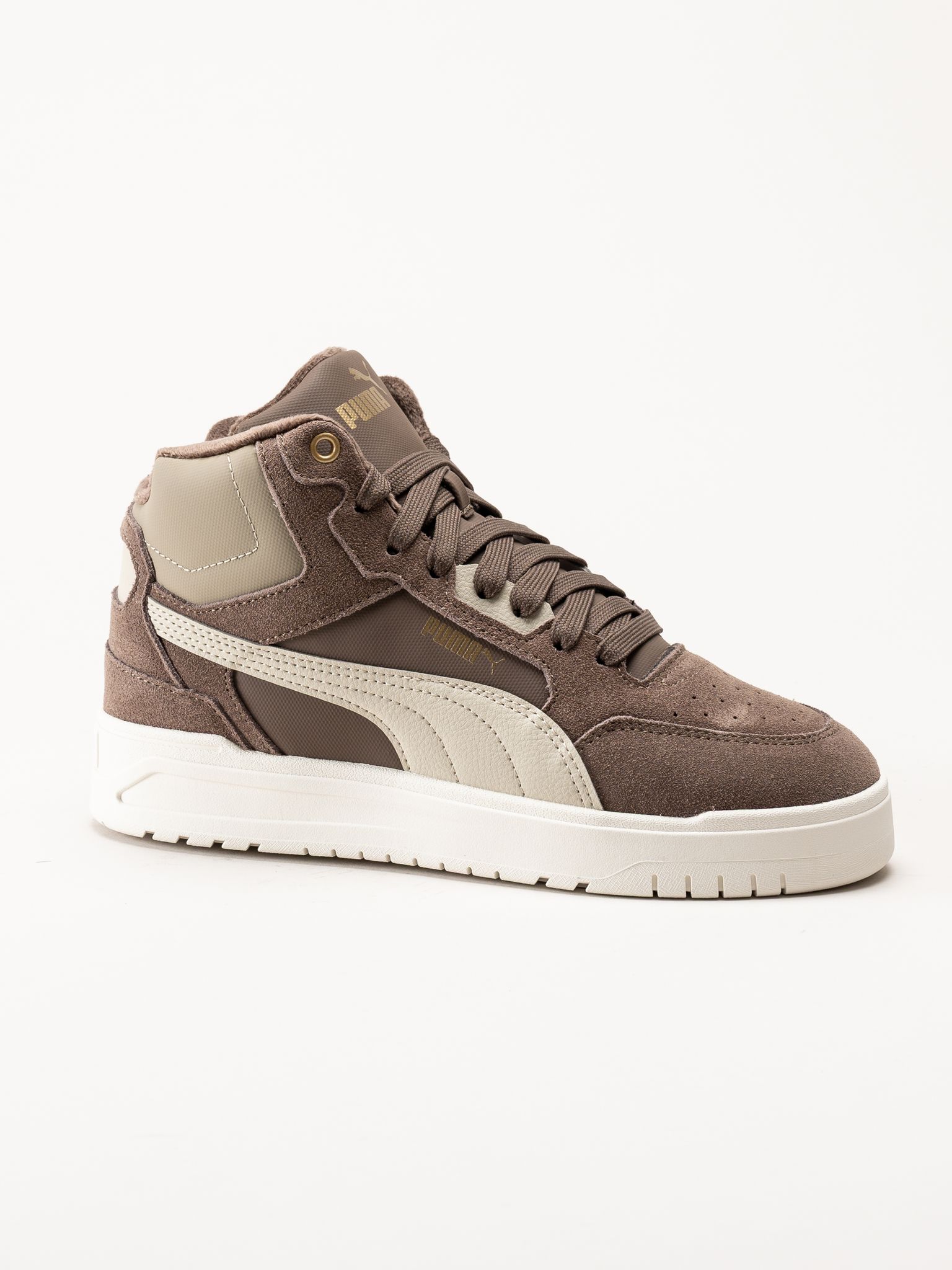 Puma - Shuffle Downtown Mid Wtr - Bruna fodrade sneakers i mocka