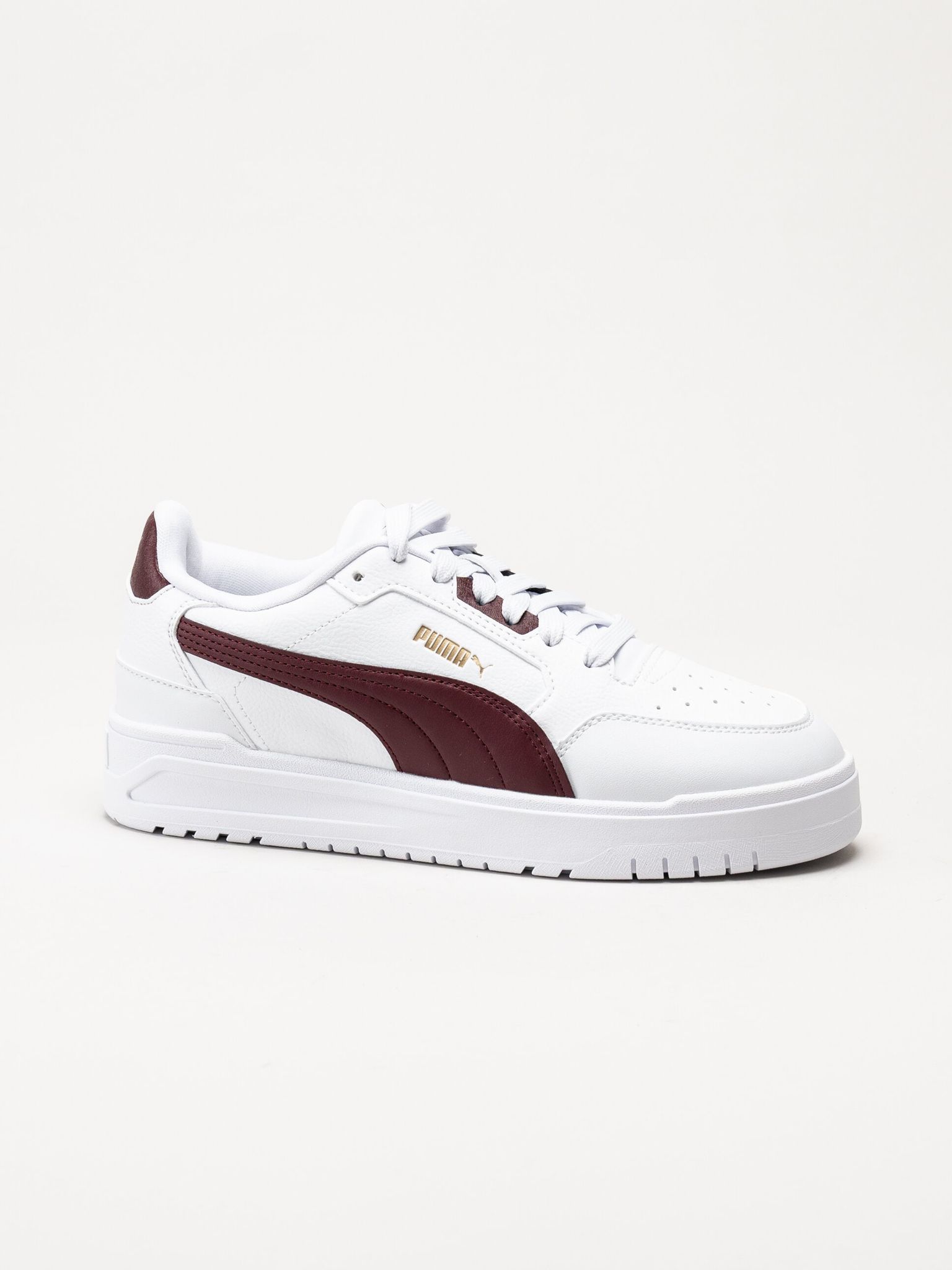 Puma - Shuffle Downtown - Vita sneakers med vinröda partier