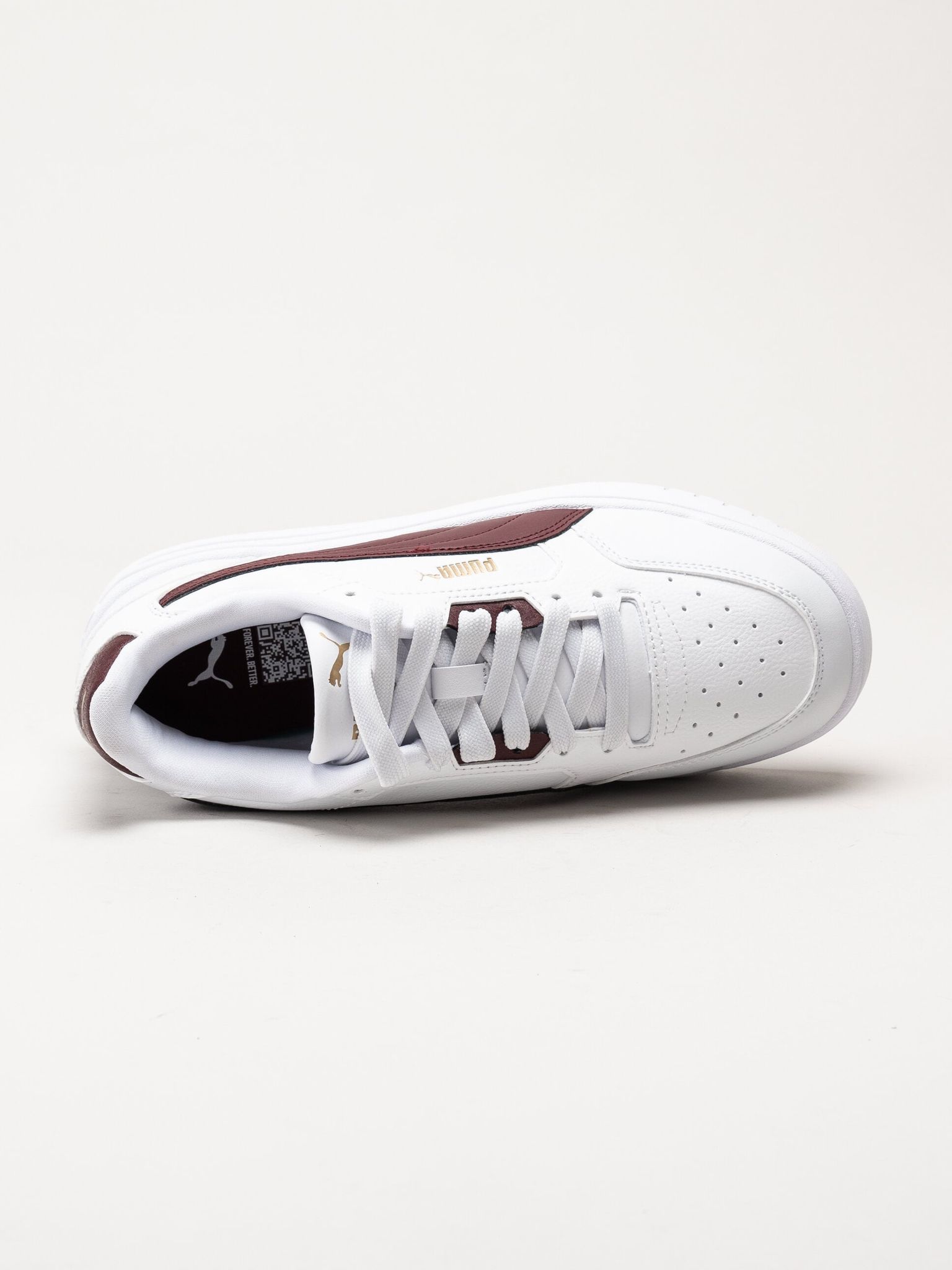 Puma - Shuffle Downtown - Vita sneakers med vinröda partier