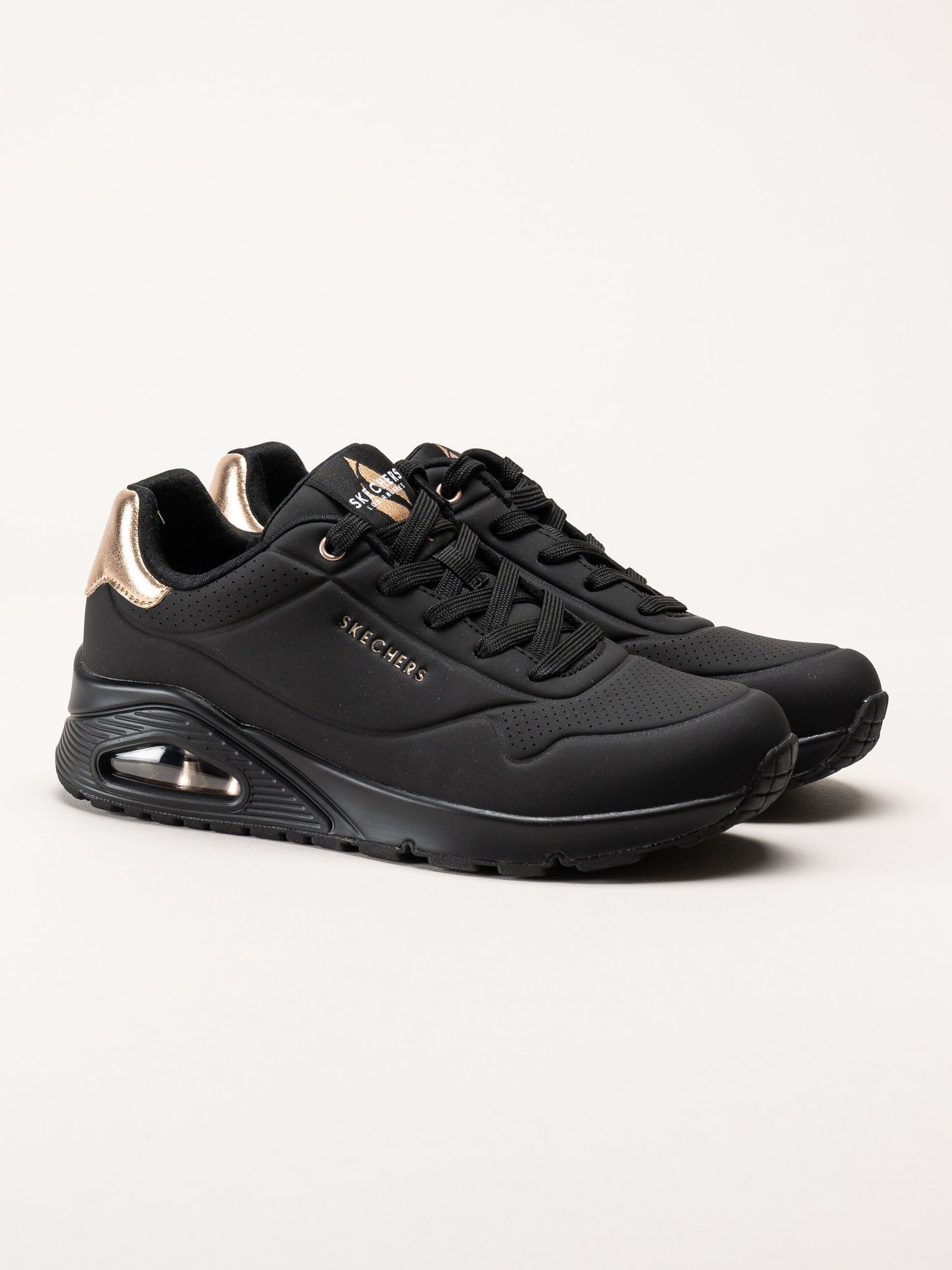 Skechers - Uno - Golden Air - Svarta sneakers i skinnimitation