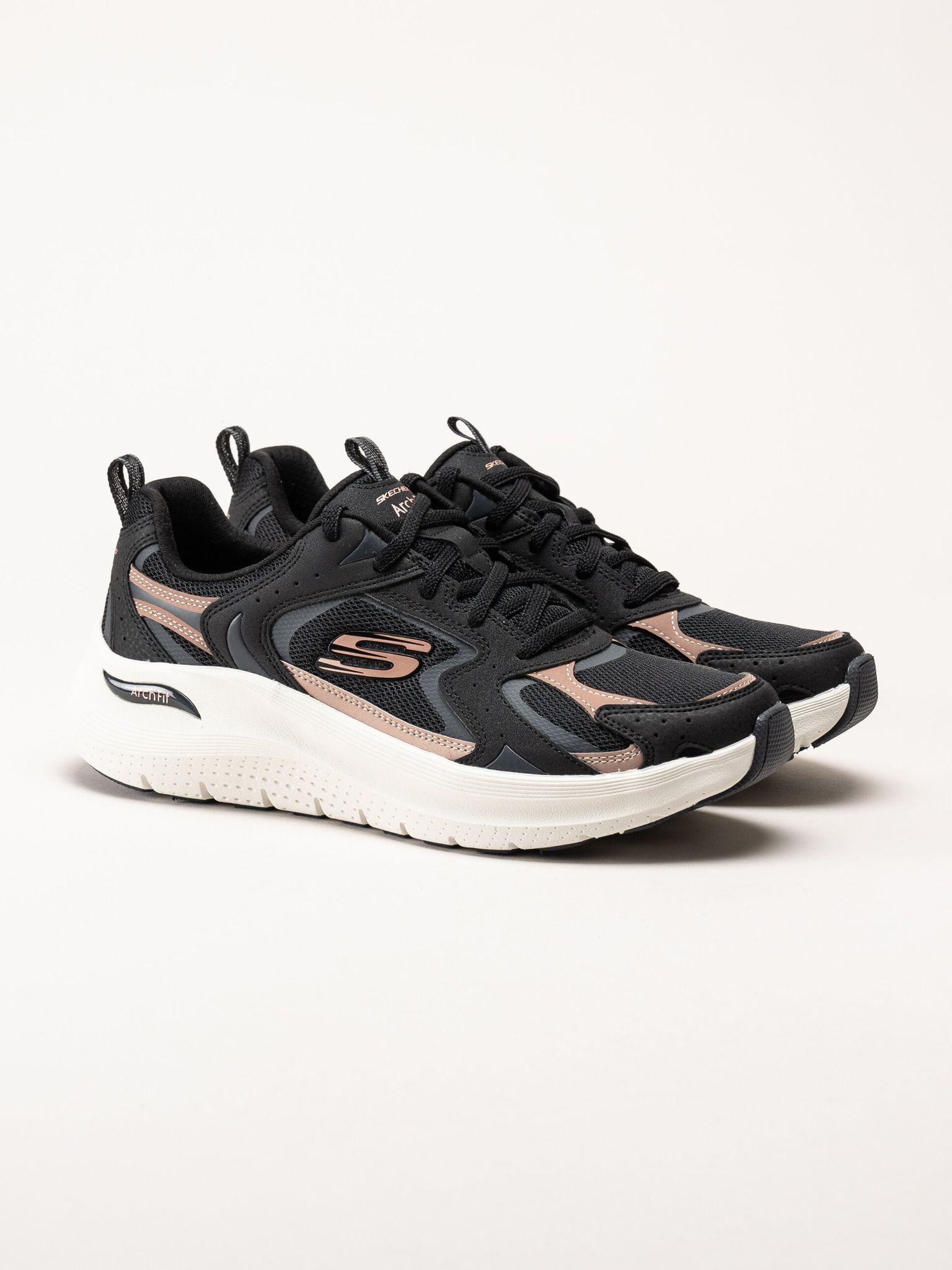 Skechers - Arch Fit 2.0 - Vintage Lux - Svarta sportiga sneakers