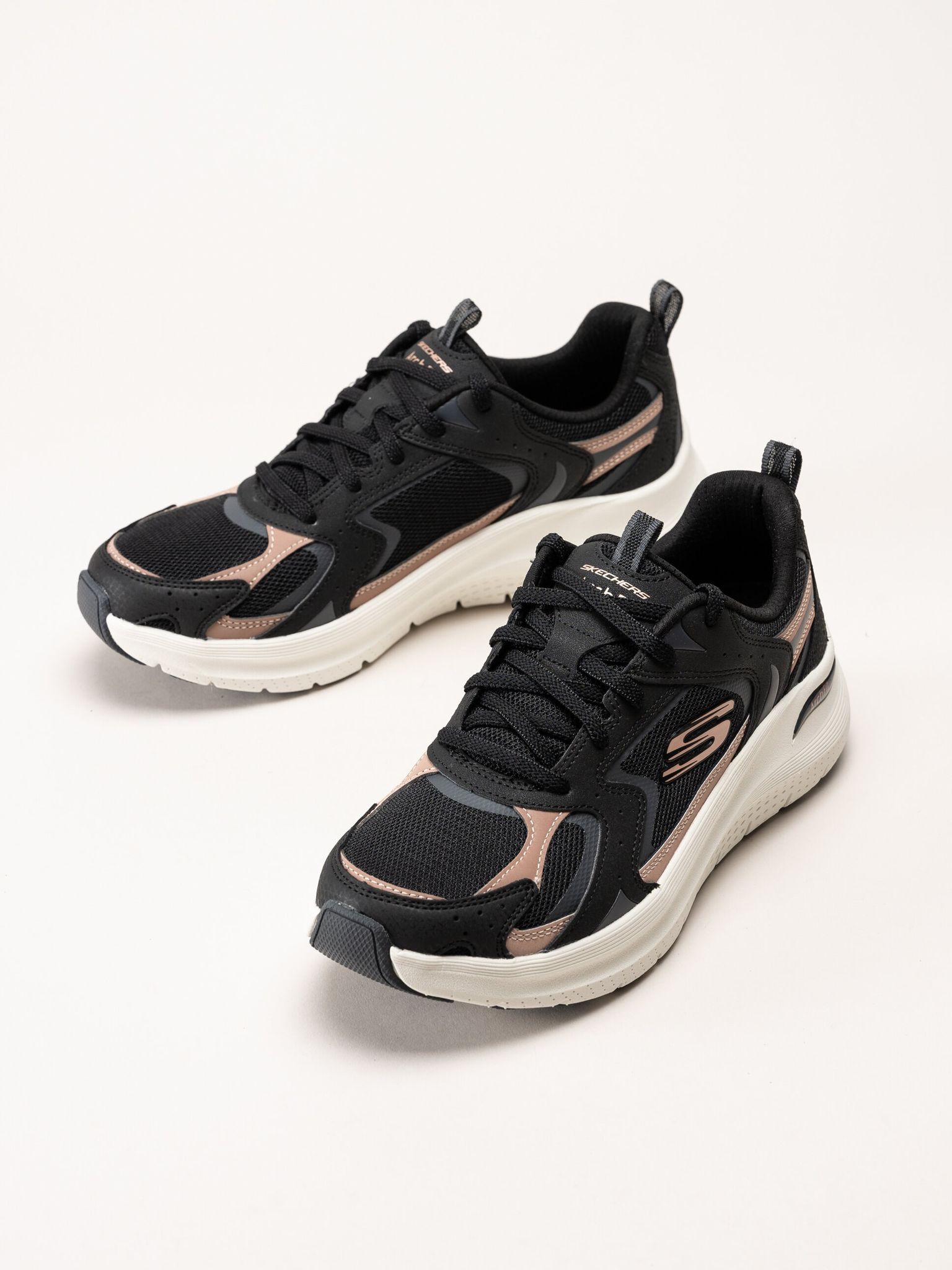 Skechers - Arch Fit 2.0 - Vintage Lux - Svarta sportiga sneakers