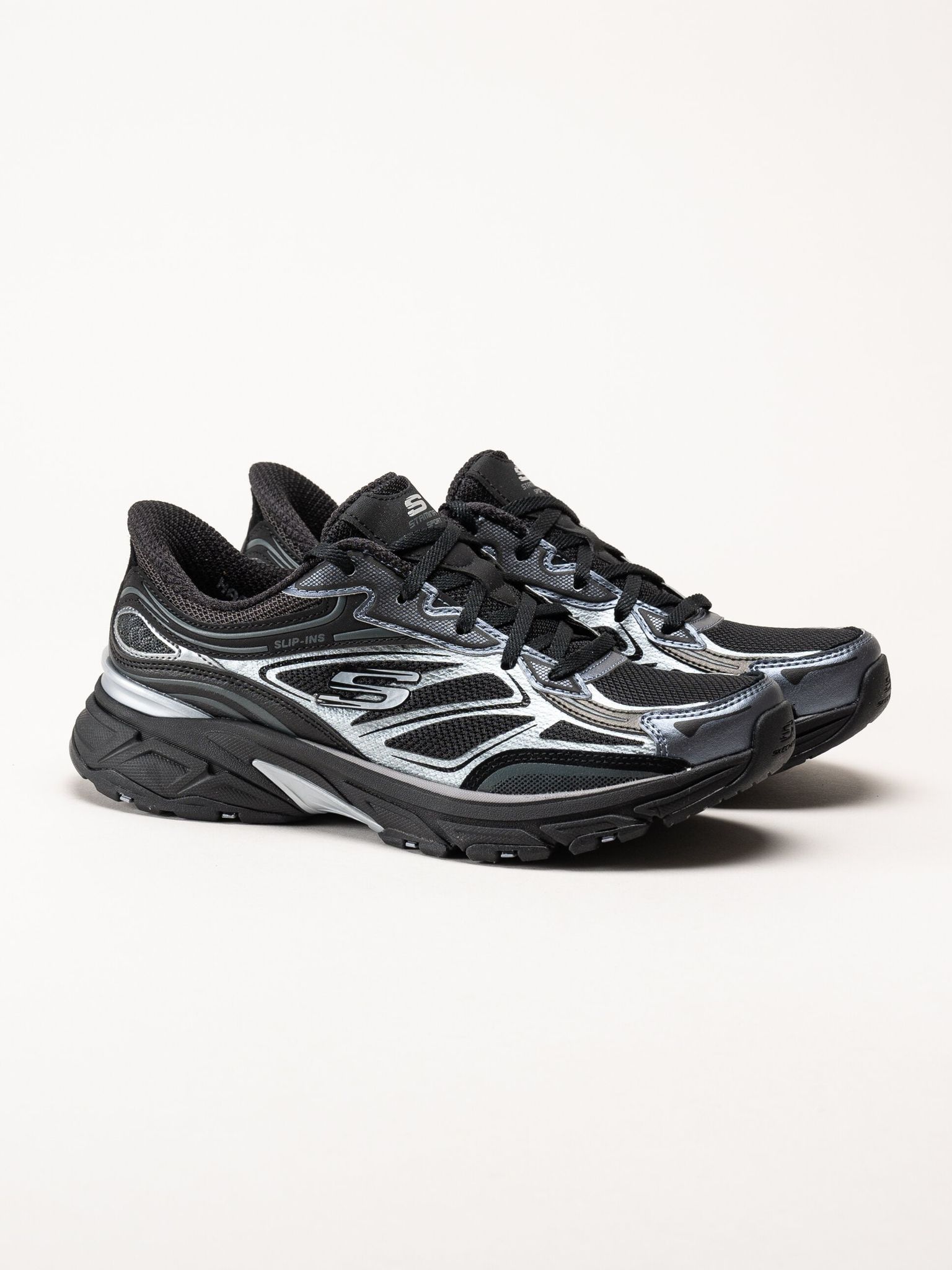 Skechers - Slip-Ins Stamina Sport - Svarta slip-ins sportskor