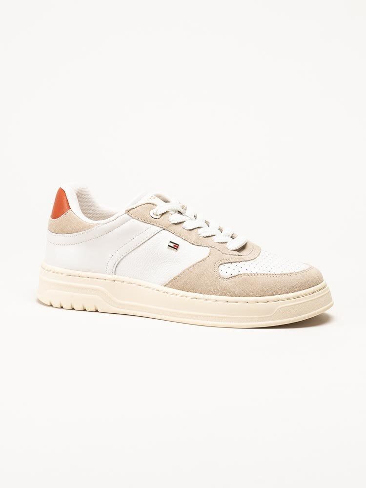 Tommy Hilfiger - TH Sporty Cupsole - Vita sneakers i skinn och mocka