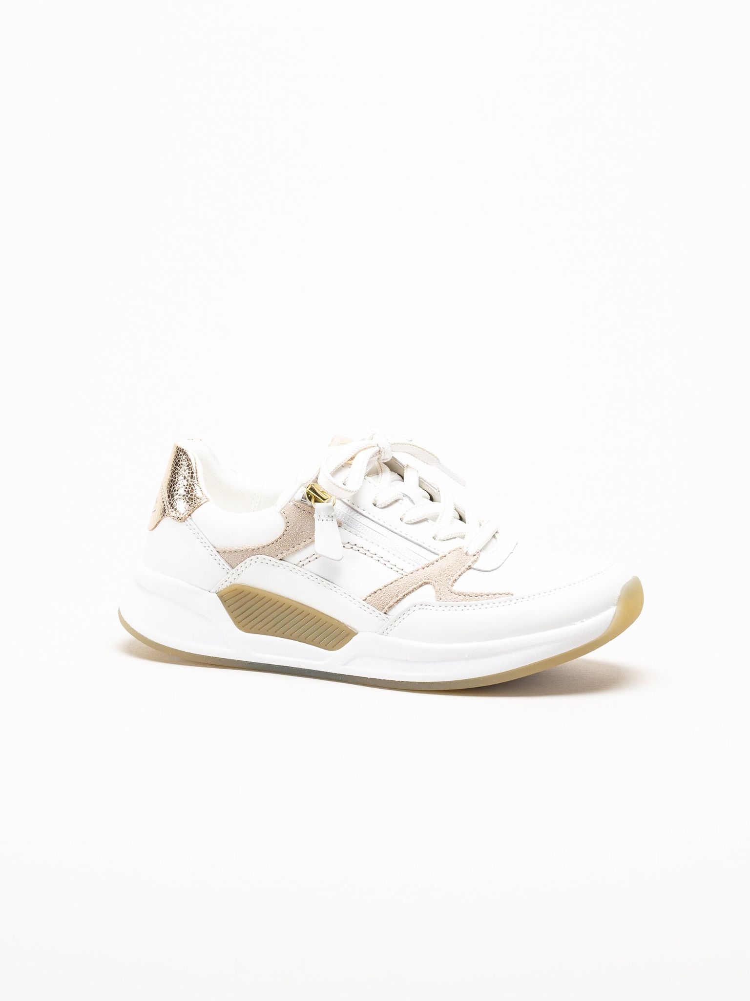 Gabor - Vita sneakers i skinn och mocka