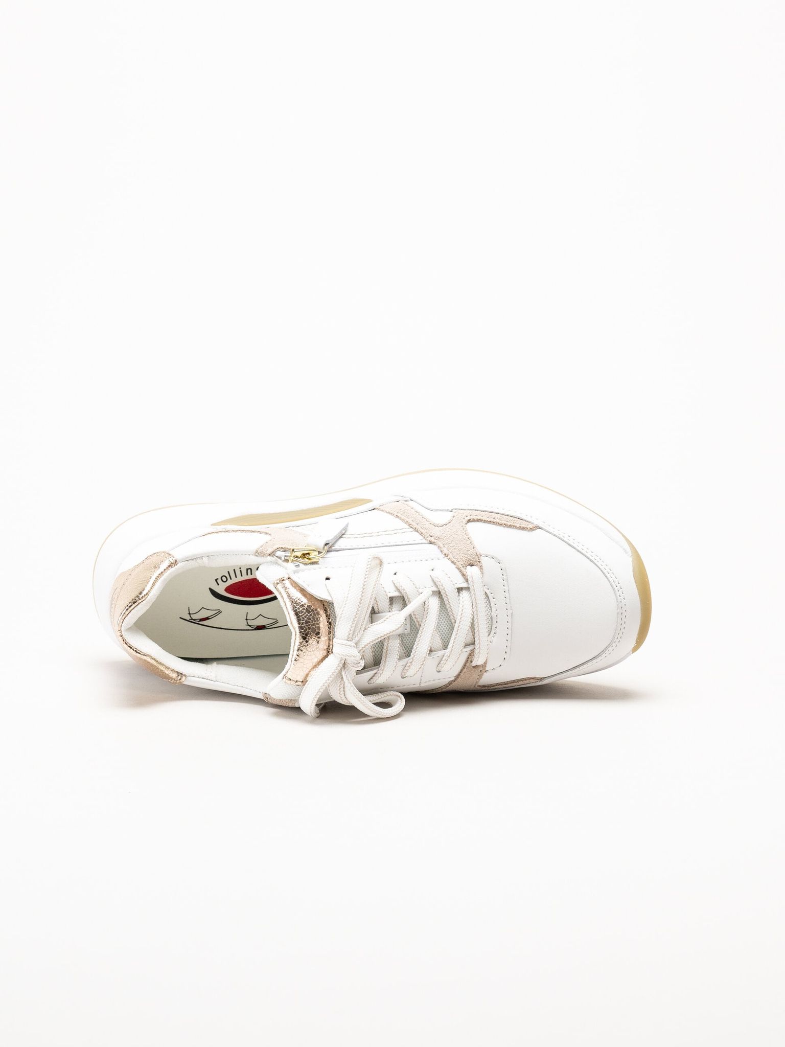 Gabor - Vita sneakers i skinn och mocka