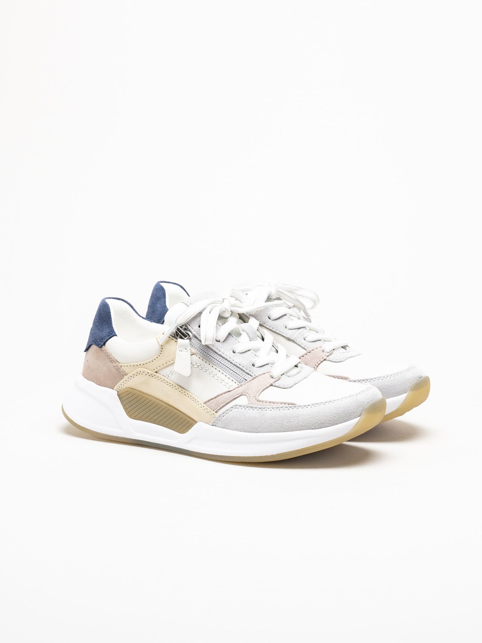 Gabor - Beige sneakers i skinn och mocka