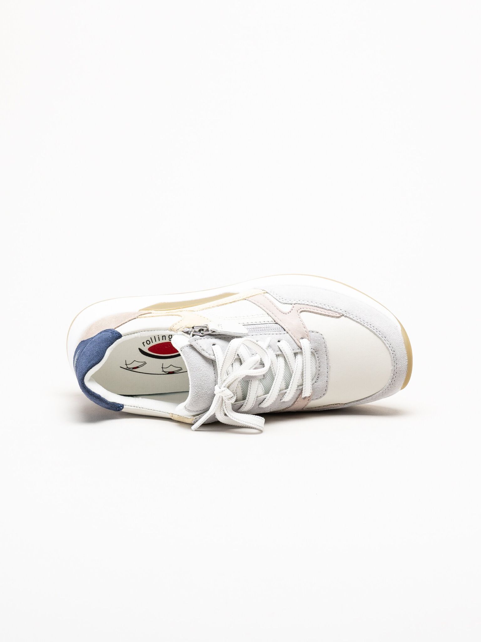 Gabor - Beige sneakers i skinn och mocka