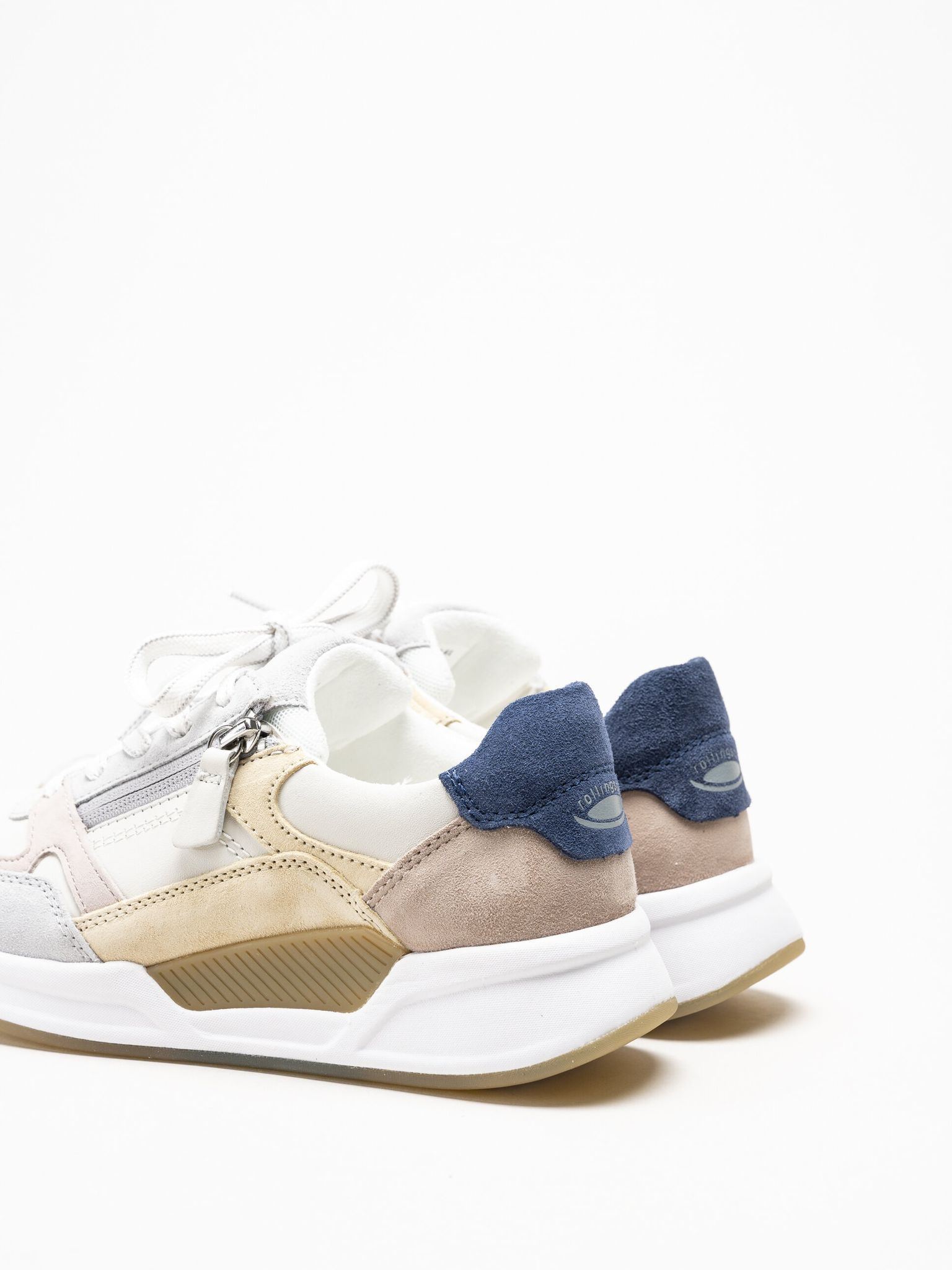 Gabor - Beige sneakers i skinn och mocka