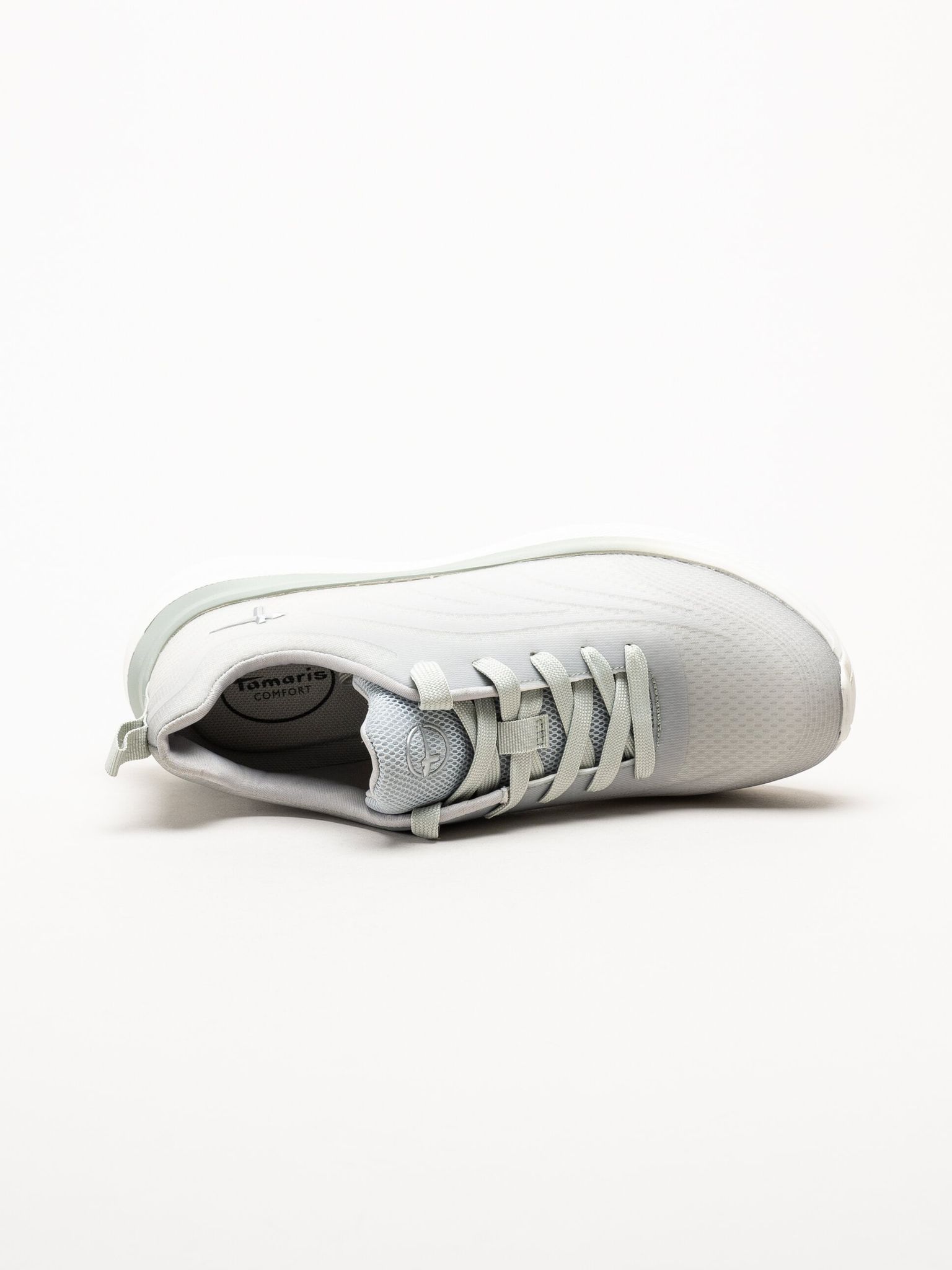 Tamaris - Wide fit - Ljusgröna sneakers i mesh