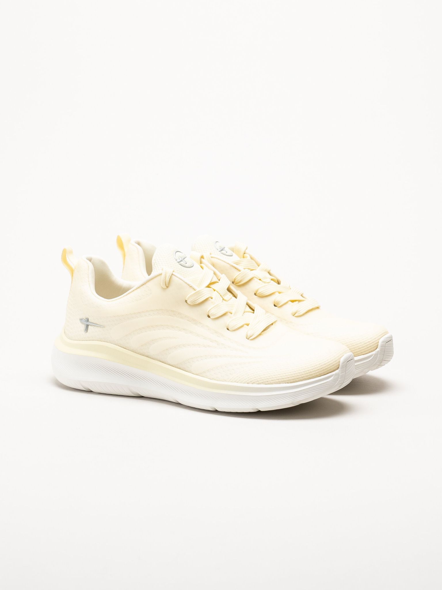 Tamaris - Wide fit - Ljusgula sneakers i mesh
