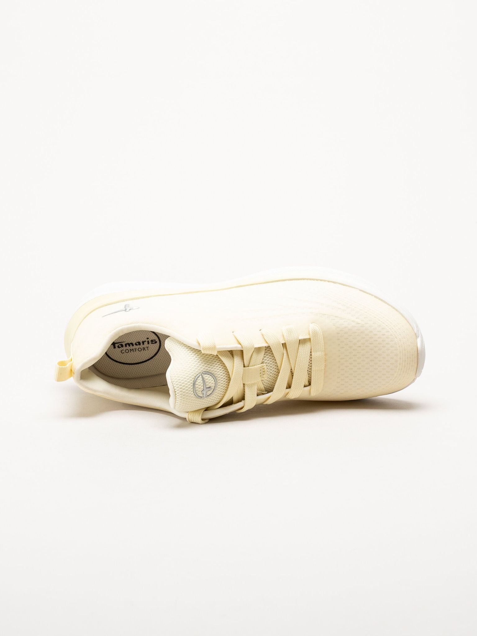 Tamaris - Wide fit - Ljusgula sneakers i mesh