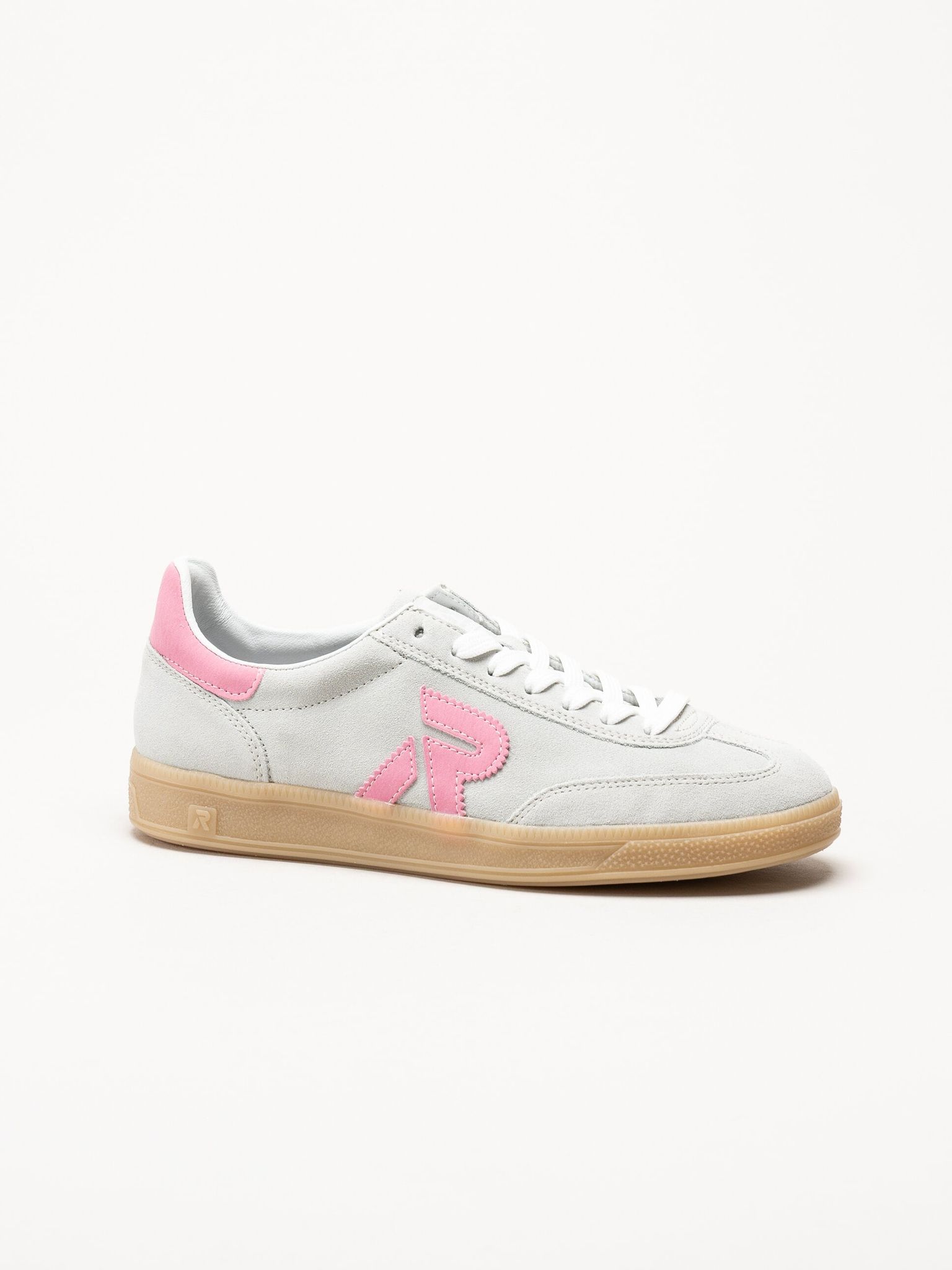 Rieker - Ljusgrön sneakers i mocka