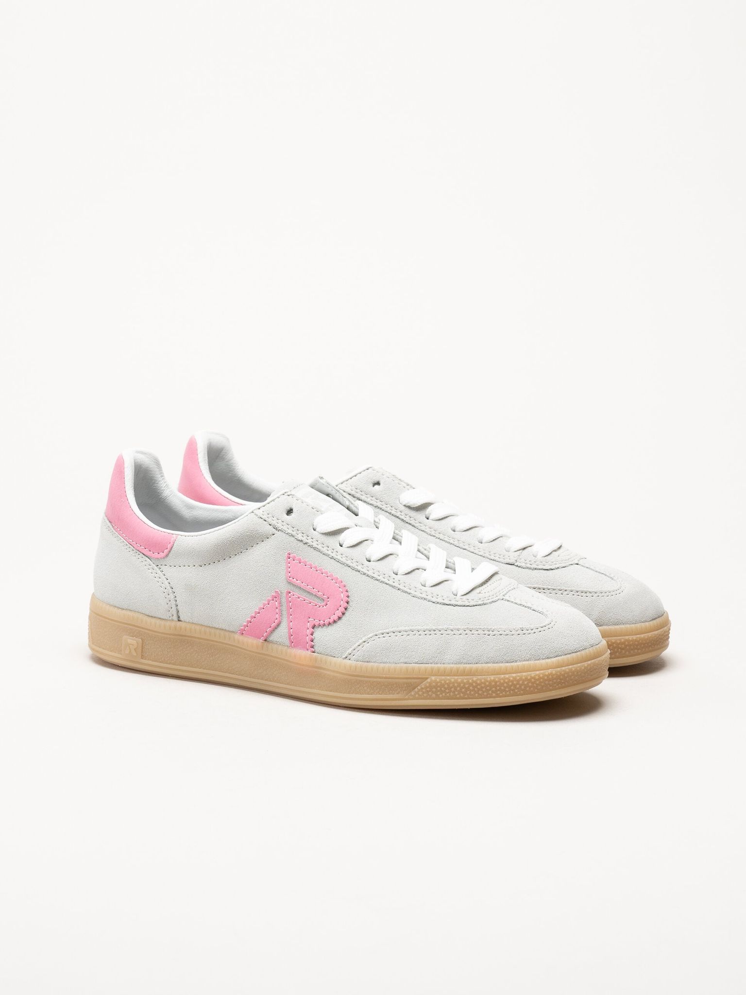 Rieker - Ljusgrön sneakers i mocka