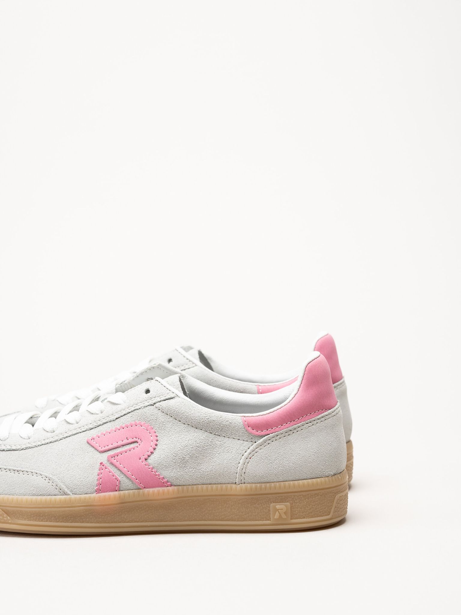 Rieker - Ljusgrön sneakers i mocka