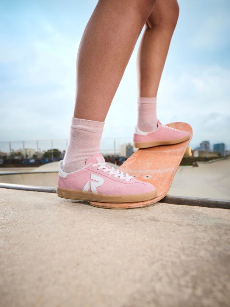 Rieker - Rosa sneakers i mocka