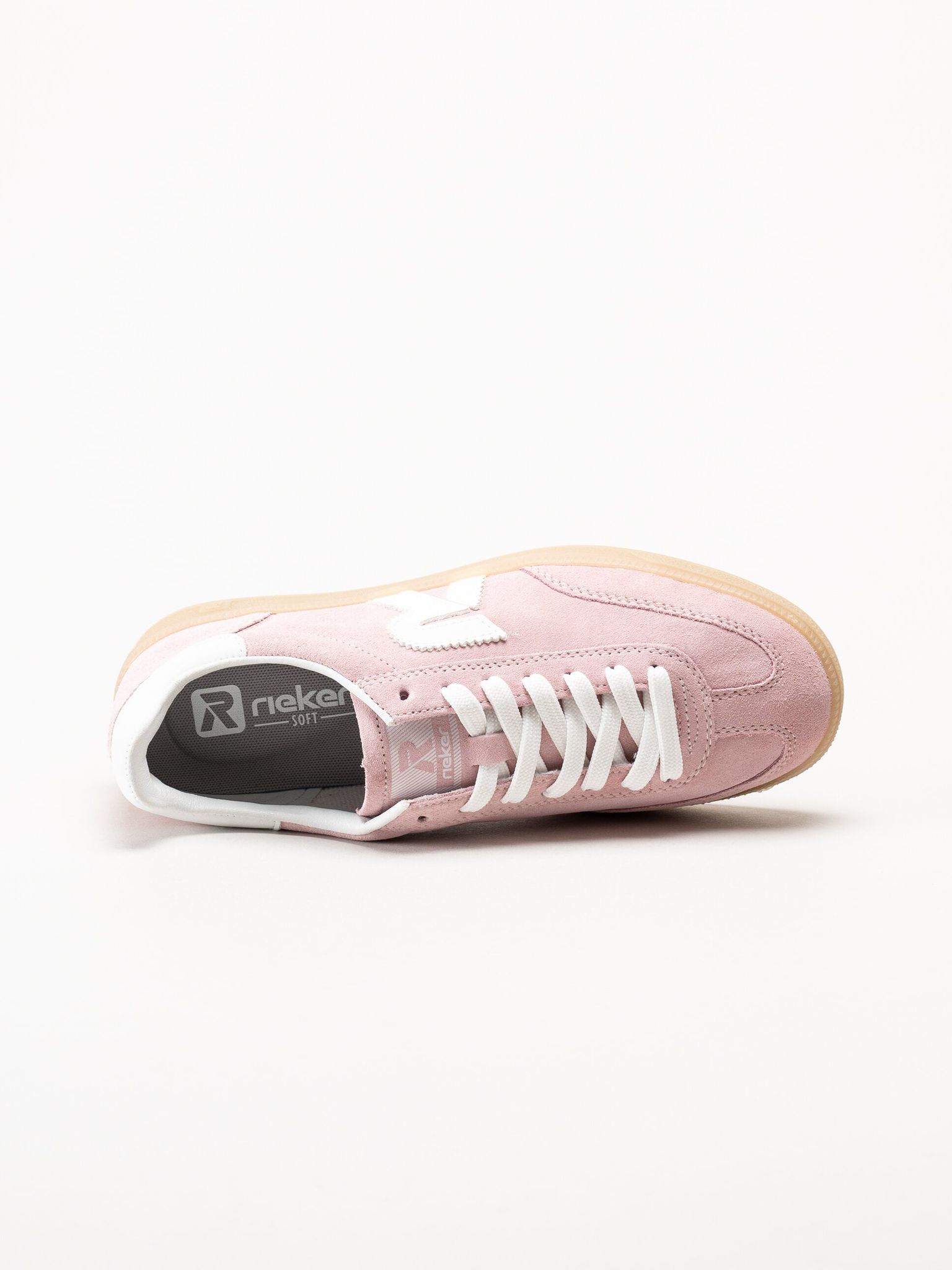 Rieker - Rosa sneakers i mocka