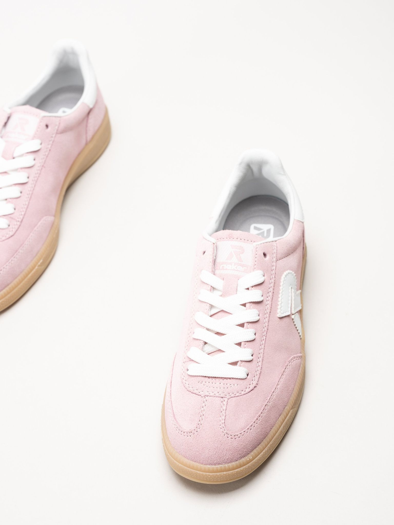 Rieker - Rosa sneakers i mocka