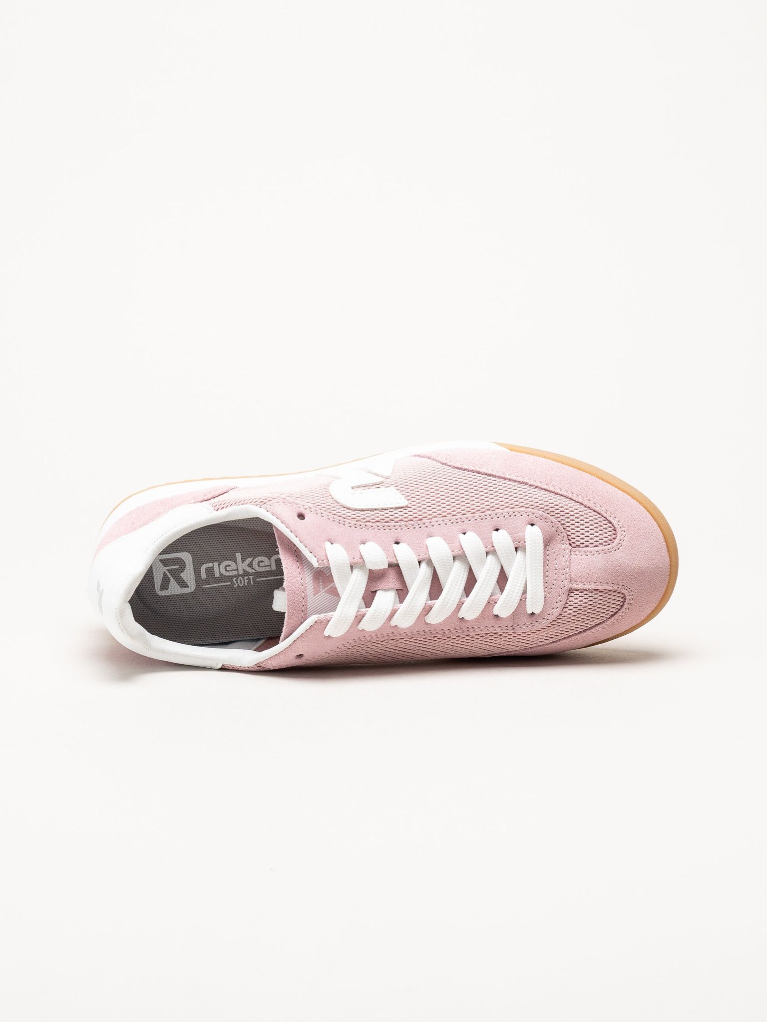 Rieker - Rosa sneakers i mocka
