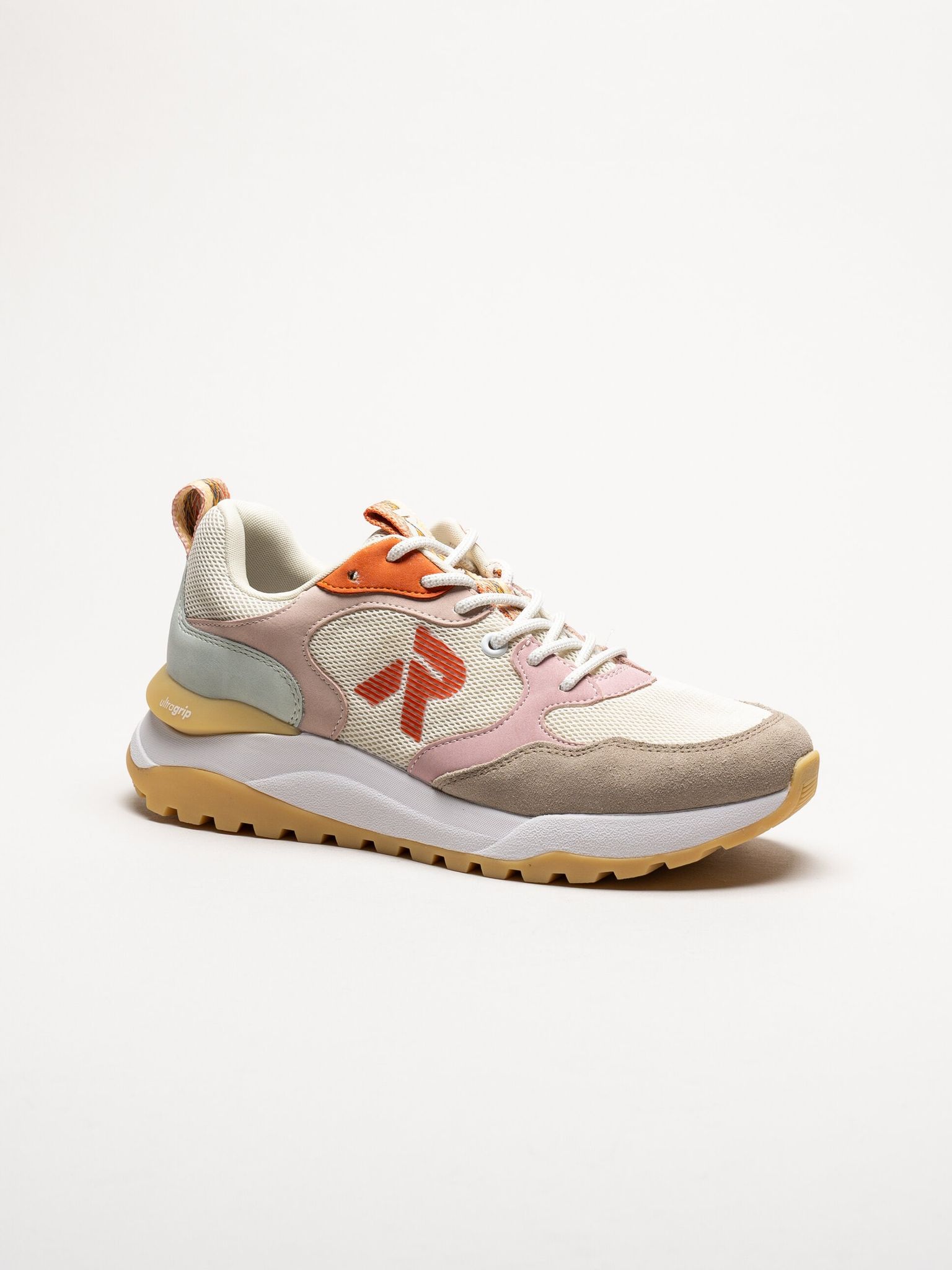 Rieker - Beige sneakers i mocka och mesh