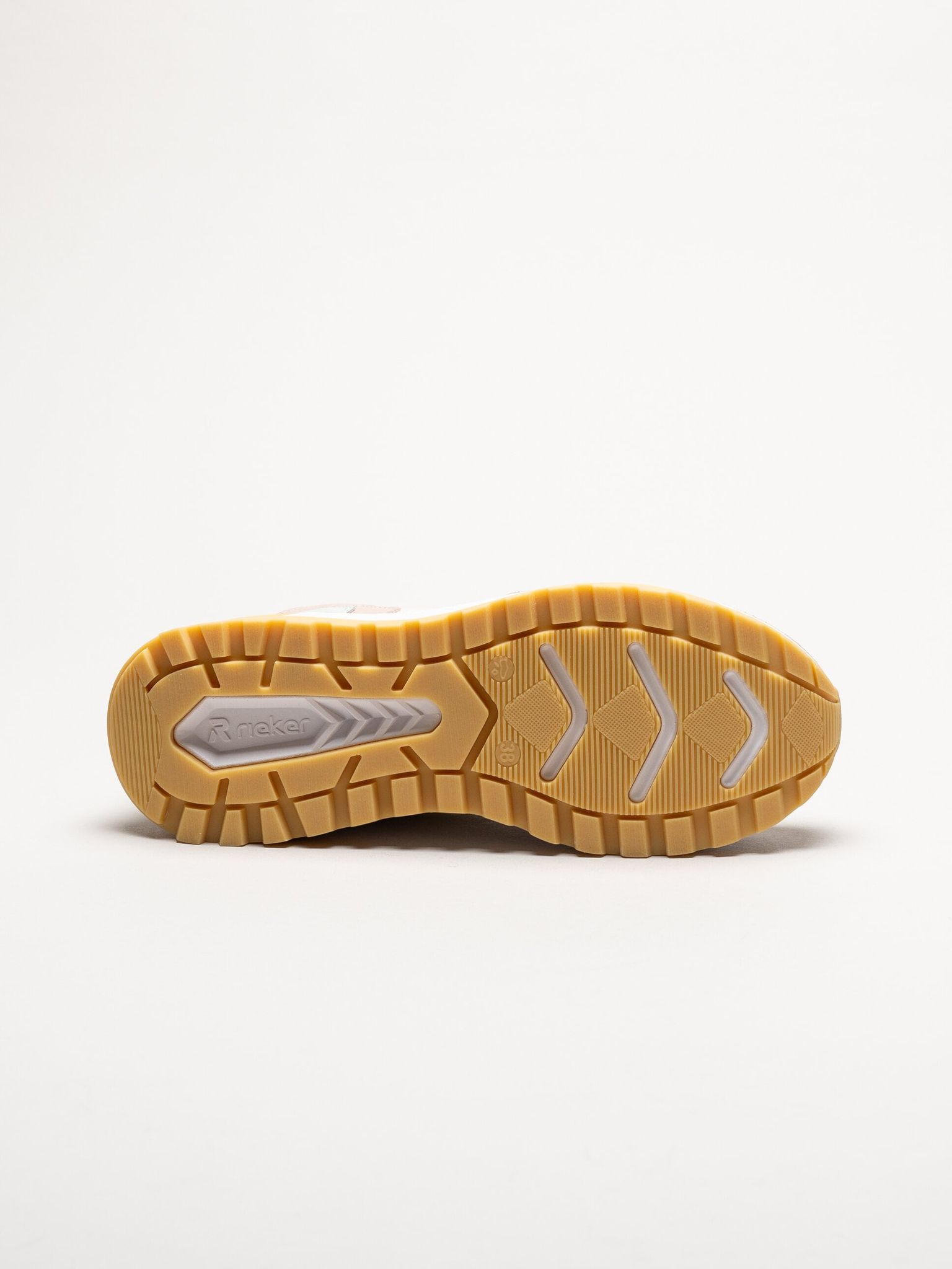 Rieker - Beige sneakers i mocka och mesh