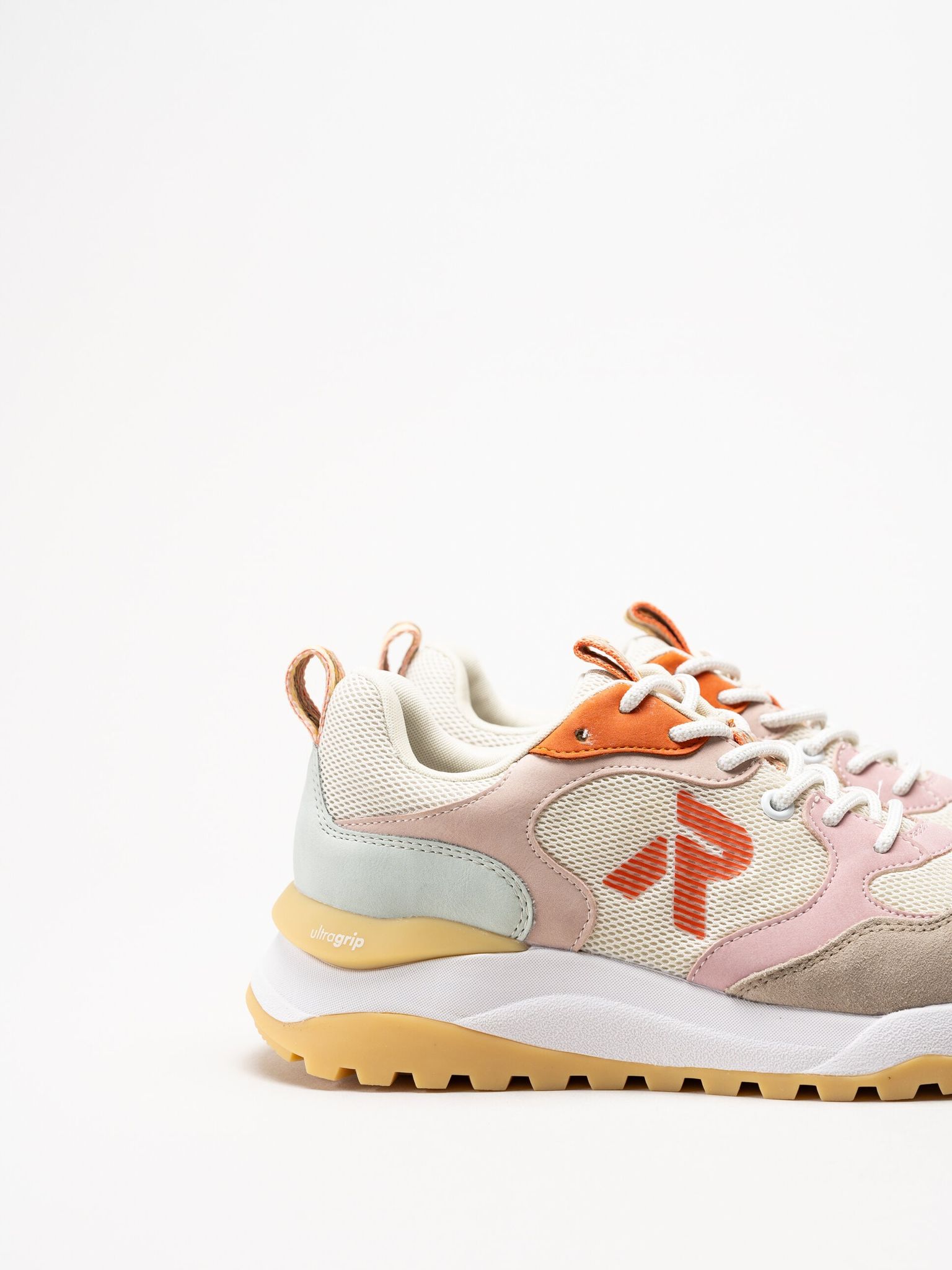 Rieker - Beige sneakers i mocka och mesh