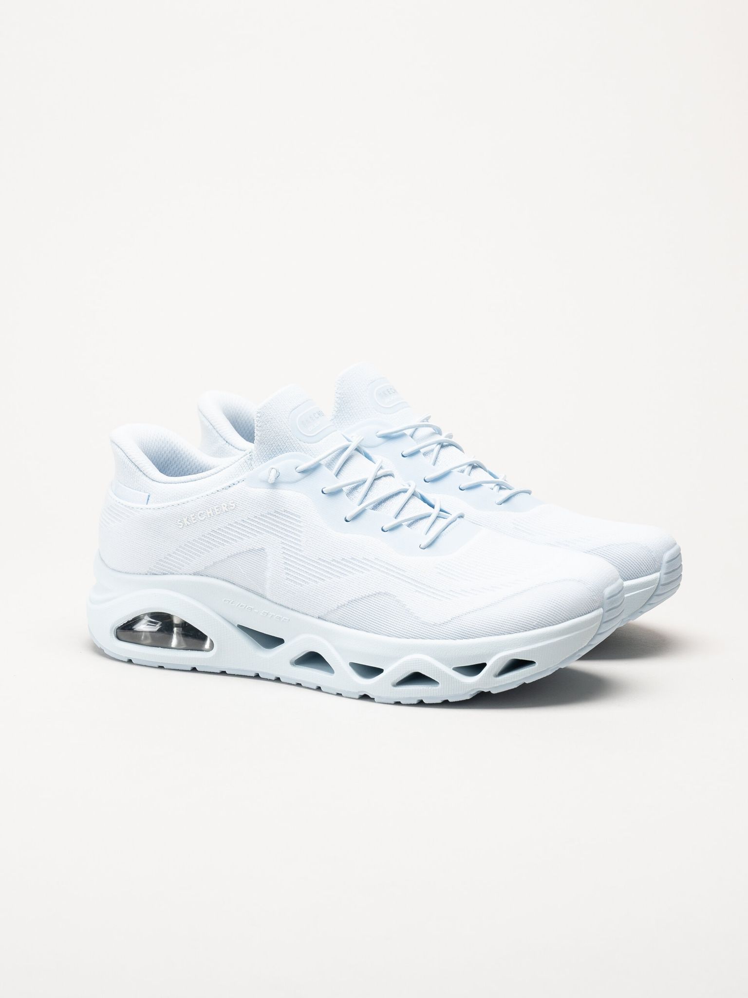Skechers - Uno Glide Step - Ljusblå slip-ins sneakers i mesh