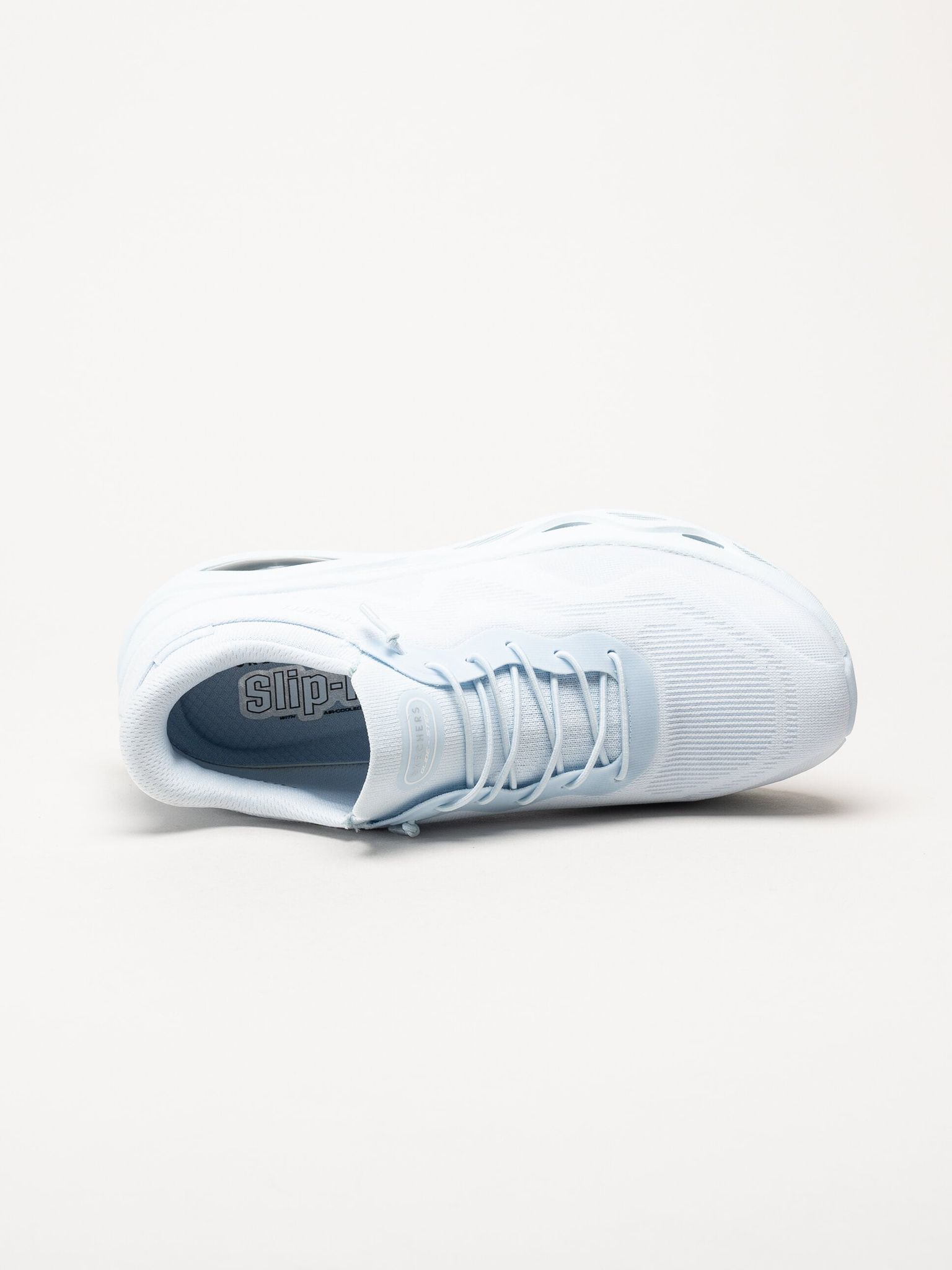 Skechers - Uno Glide Step - Ljusblå slip-ins sneakers i mesh