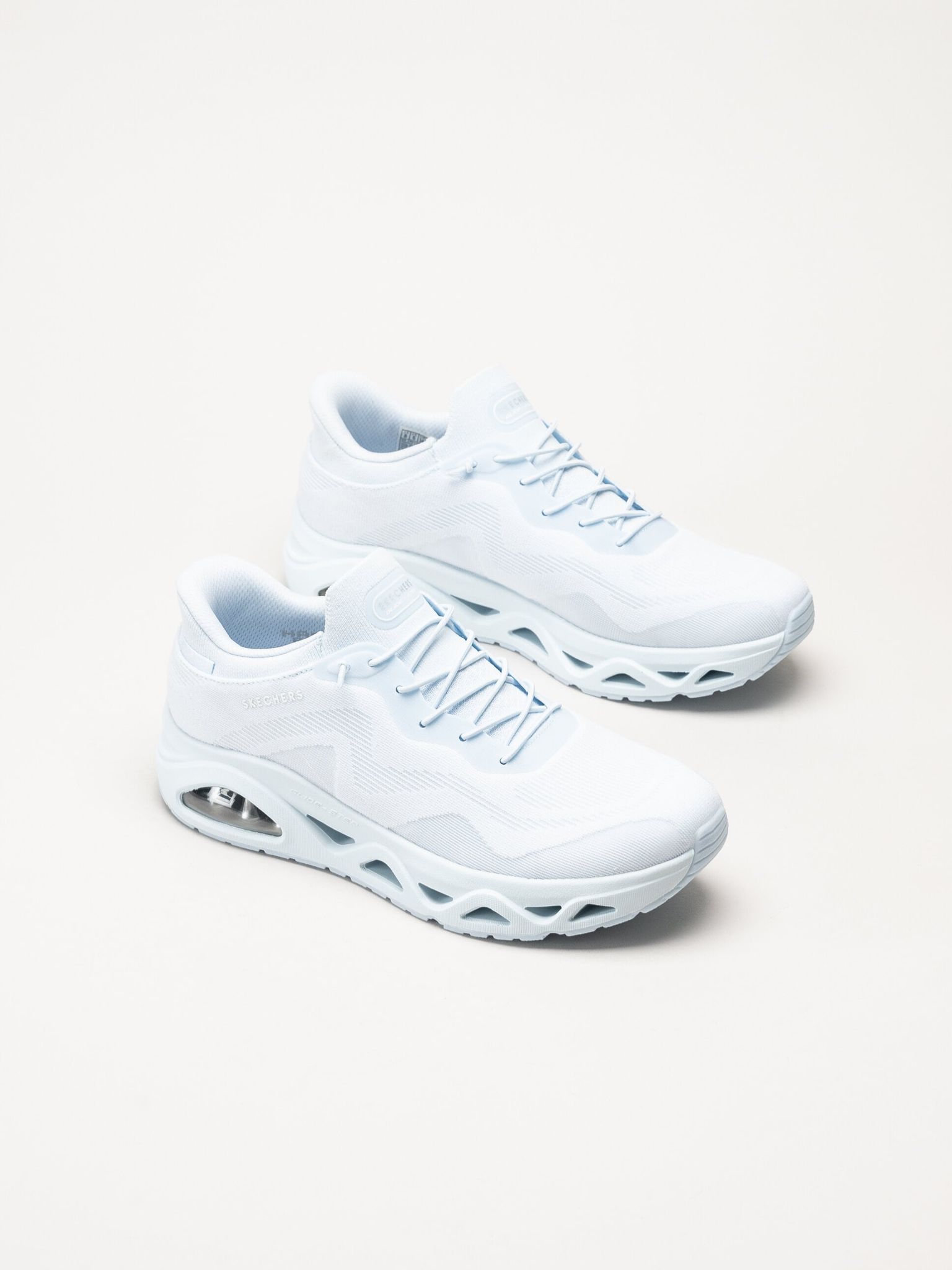 Skechers - Uno Glide Step - Ljusblå slip-ins sneakers i mesh