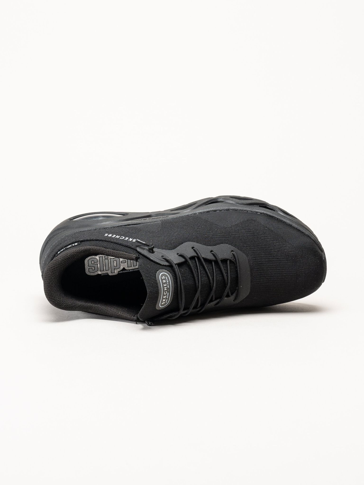 Skechers - Uno Glide Step - Svarta slip-ins sneakers i mesh