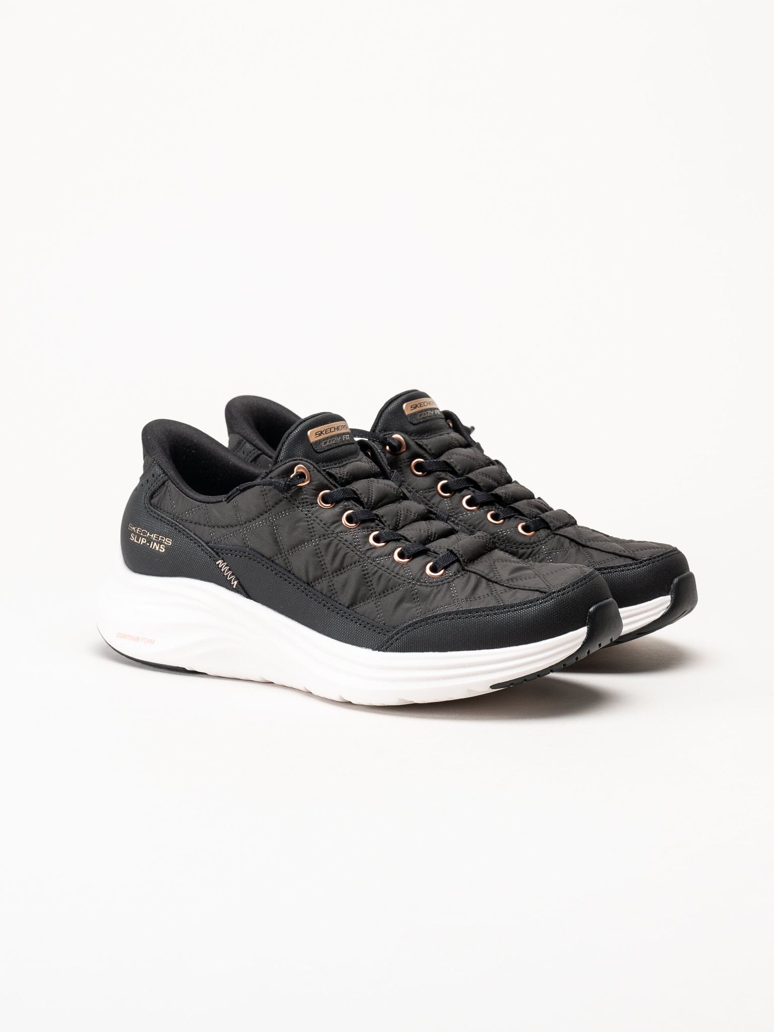 Skechers - Contour Foam Golden Hour - Svarta slip-ins sneakers