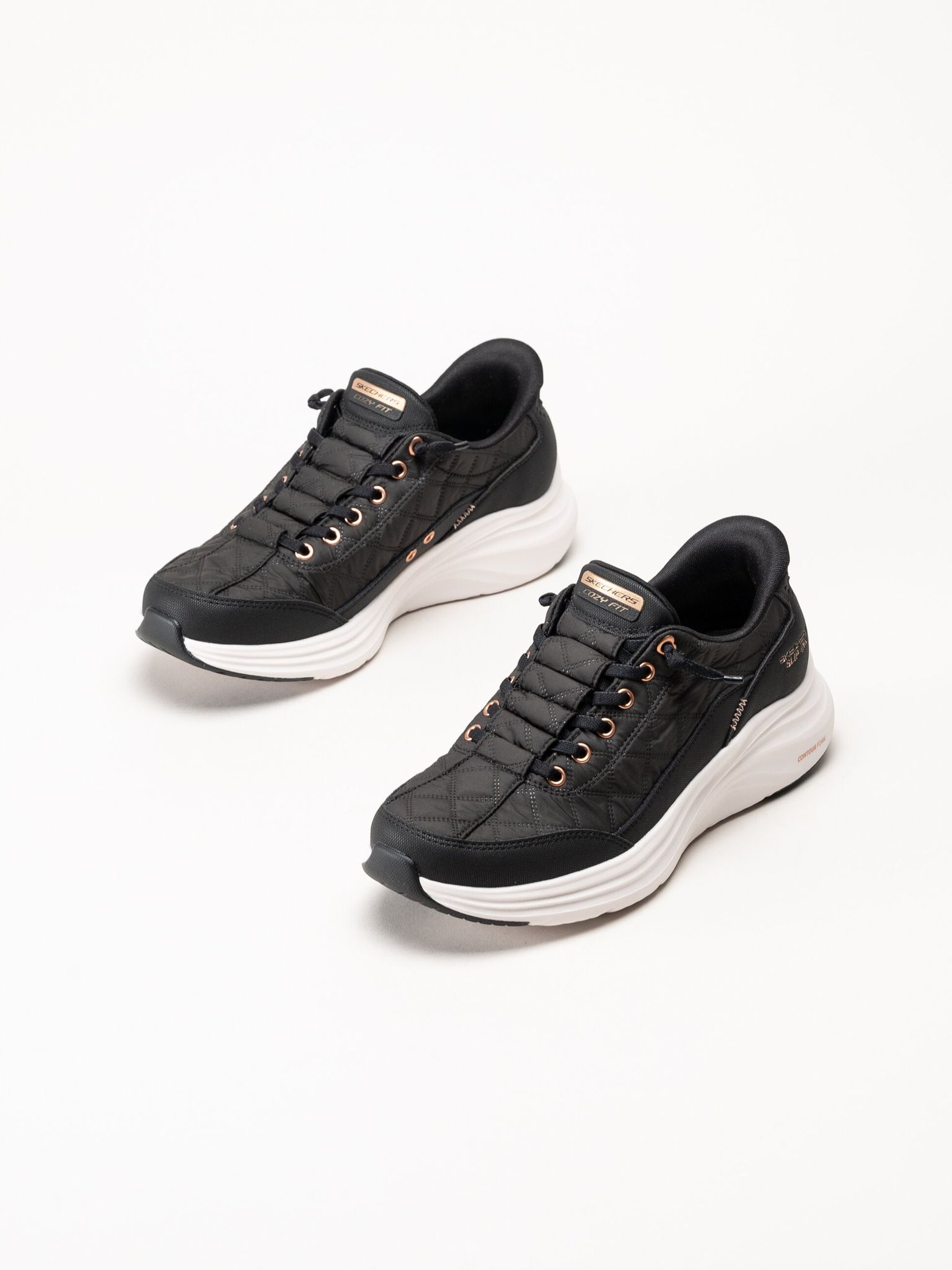 Skechers - Contour Foam Golden Hour - Svarta slip-ins sneakers