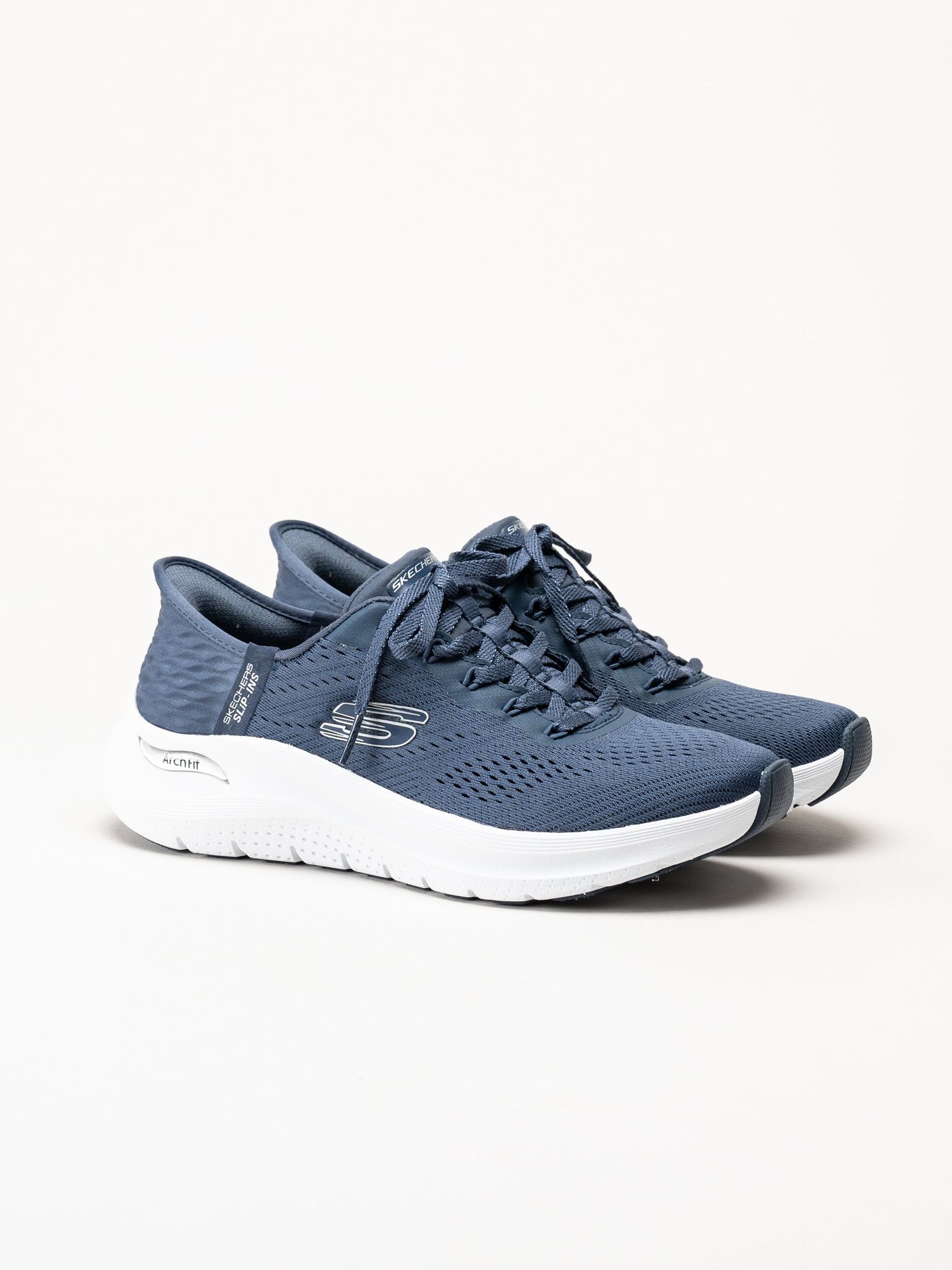 Skechers - Arch Fit 2.0 - Marinblå slip-ins sneakers i mesh